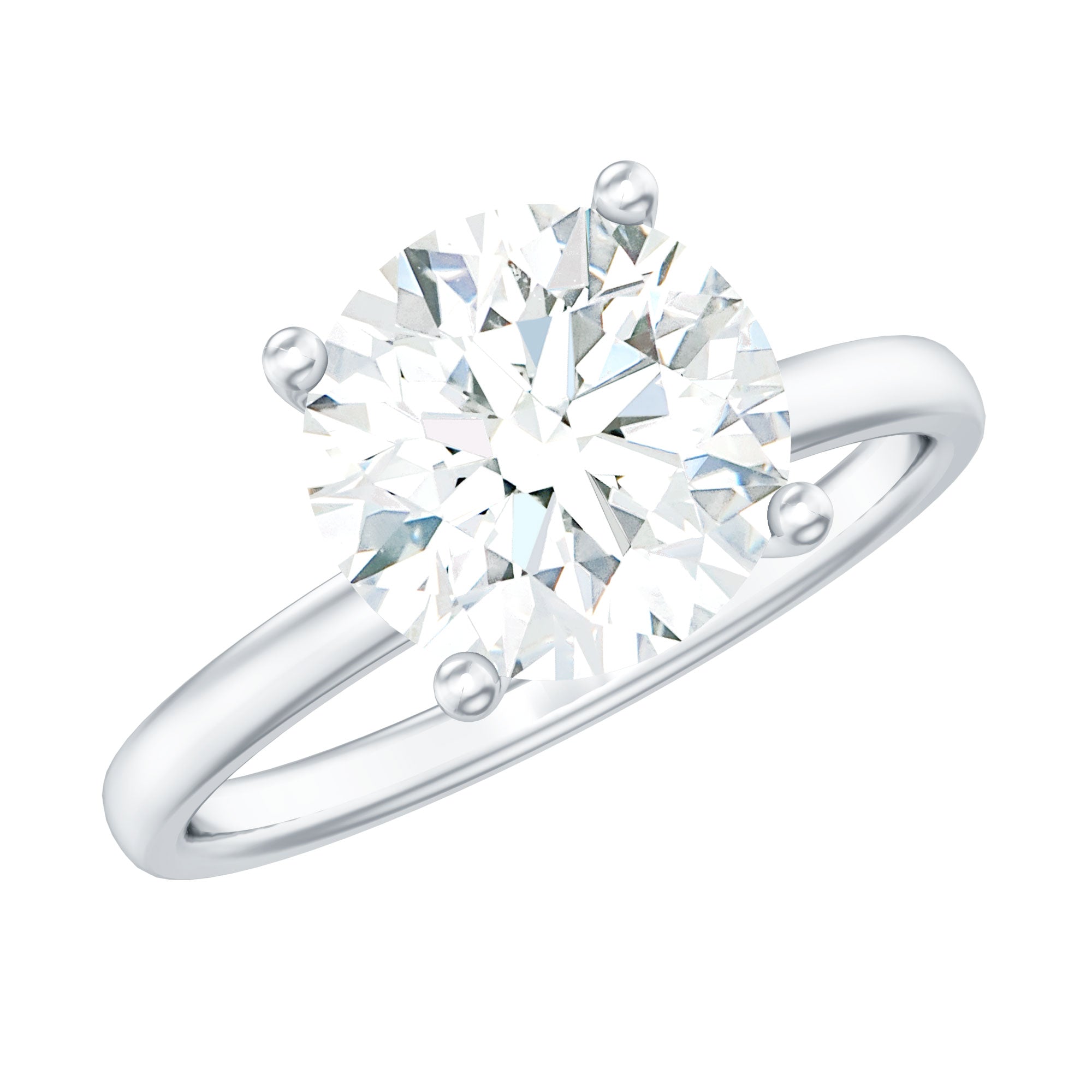 Certified 2.5 CT Lab Grown Diamond Solitaire Engagement Ring