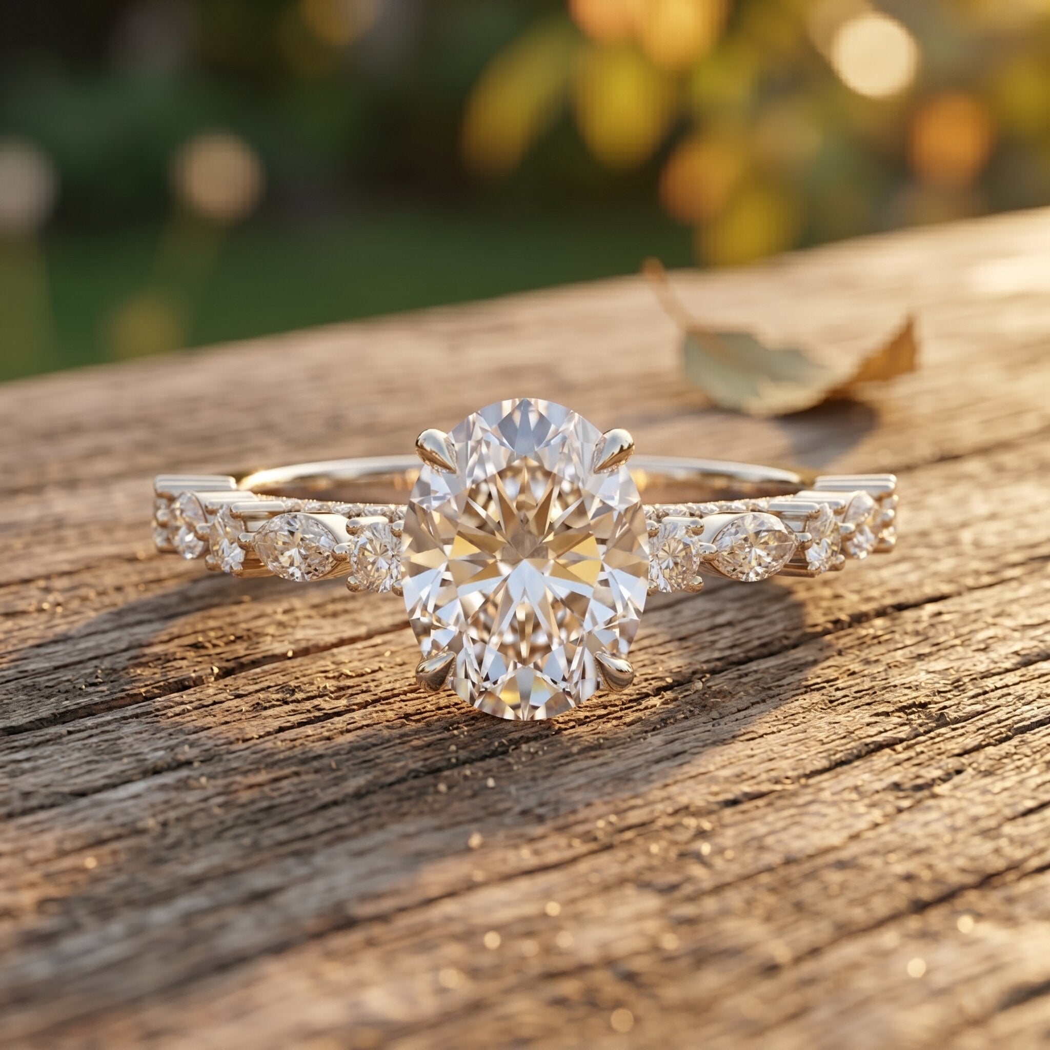 2 Carat Oval Lab Grown Diamond Engagement Ring with IGI Certificate Lab - ( E-VS1 ) - Rosec Jewels