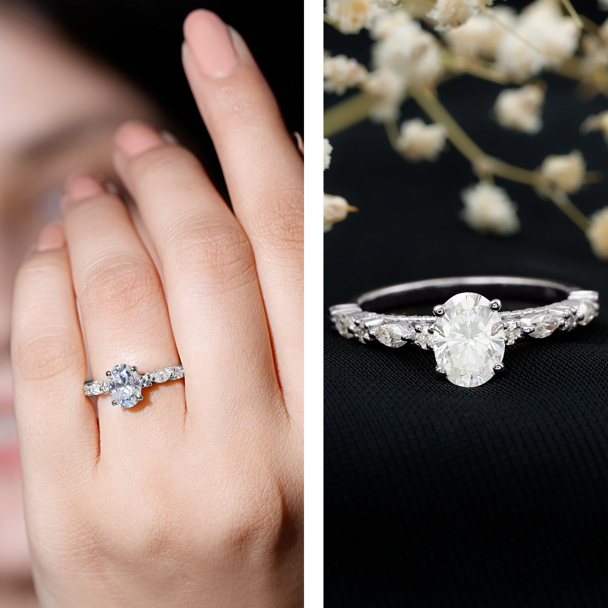 1.2 Carat IGI Certified Oval Cut Lab Grown Diamond Solitaire Engagement Ring Lab - ( E-VS1 ) - Rosec Jewels