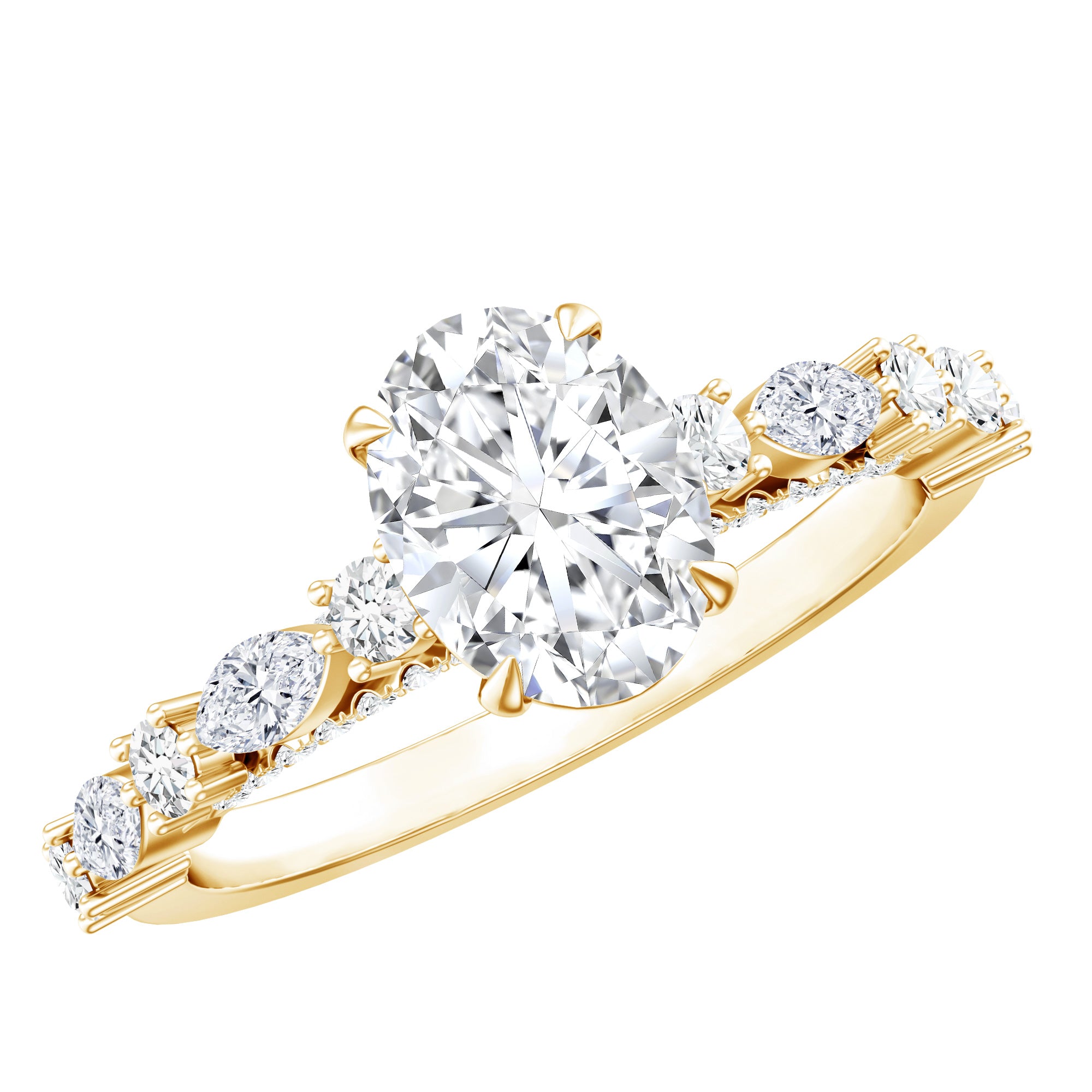 1.2 Carat IGI Certified Oval Cut Lab Grown Diamond Solitaire Engagement Ring Lab - ( E-VS1 ) - Rosec Jewels