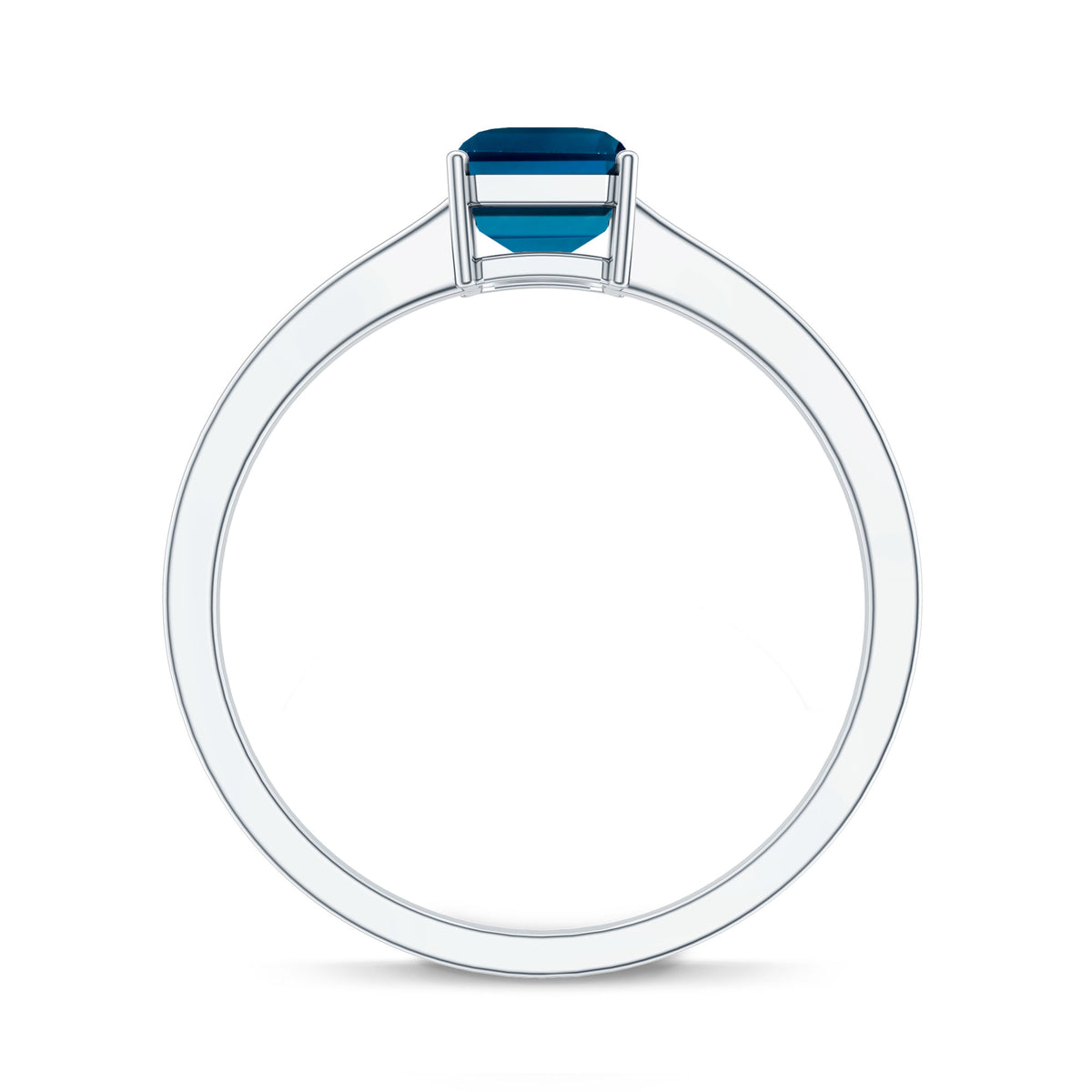 2.2 Carat Emerald Cut London Blue Topaz Solitaire Ring with Certificate AAA - Rosec Jewels