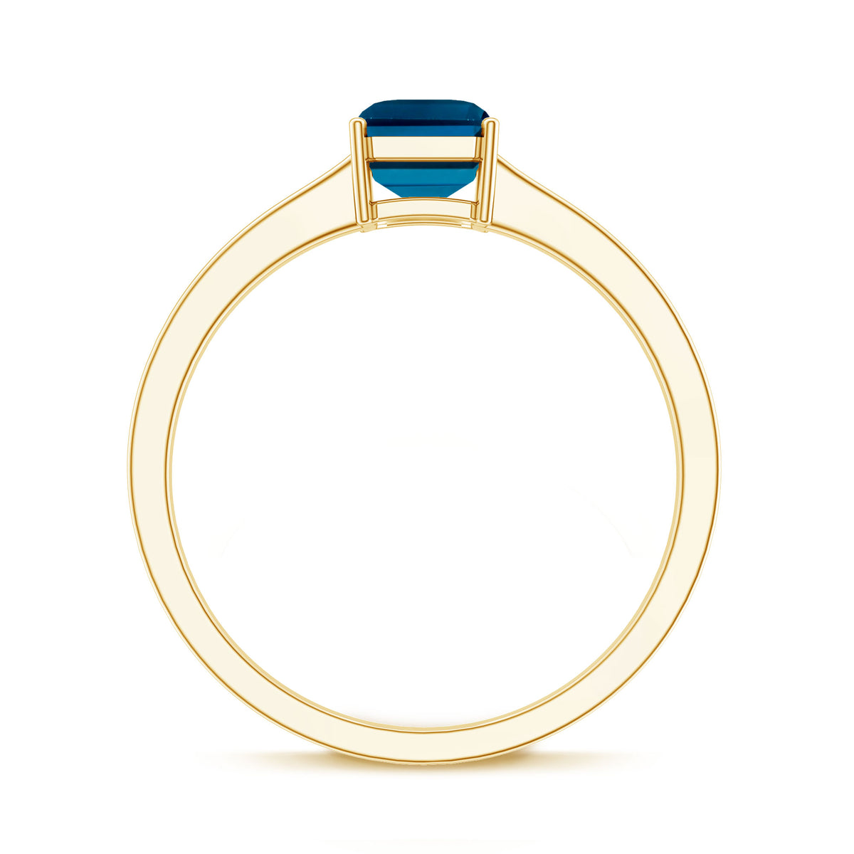 2.2 Carat Emerald Cut London Blue Topaz Solitaire Ring with Certificate AAA - Rosec Jewels