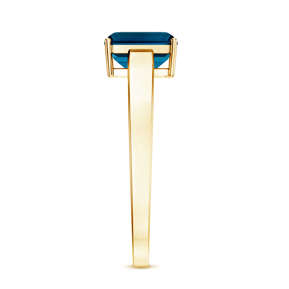 2.2 Carat Emerald Cut London Blue Topaz Solitaire Ring with Certificate AAA - Rosec Jewels