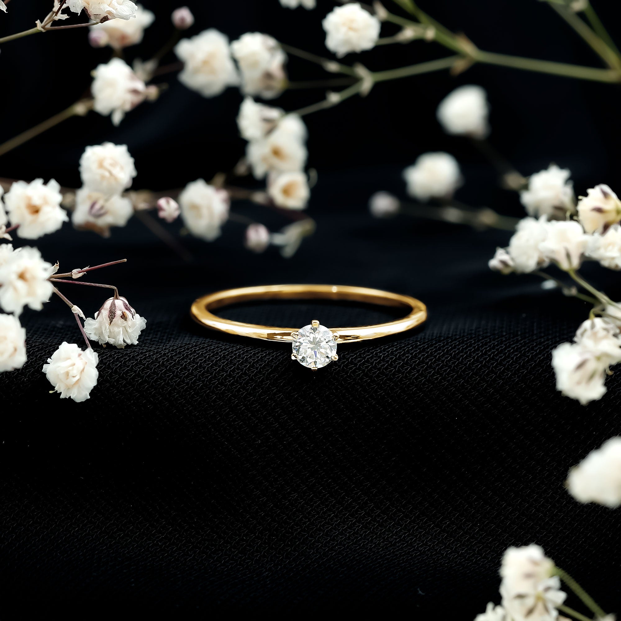 Peg Head Set Diamond Promise Ring for her Natural - ( HI-SI ) - Rosec Jewels