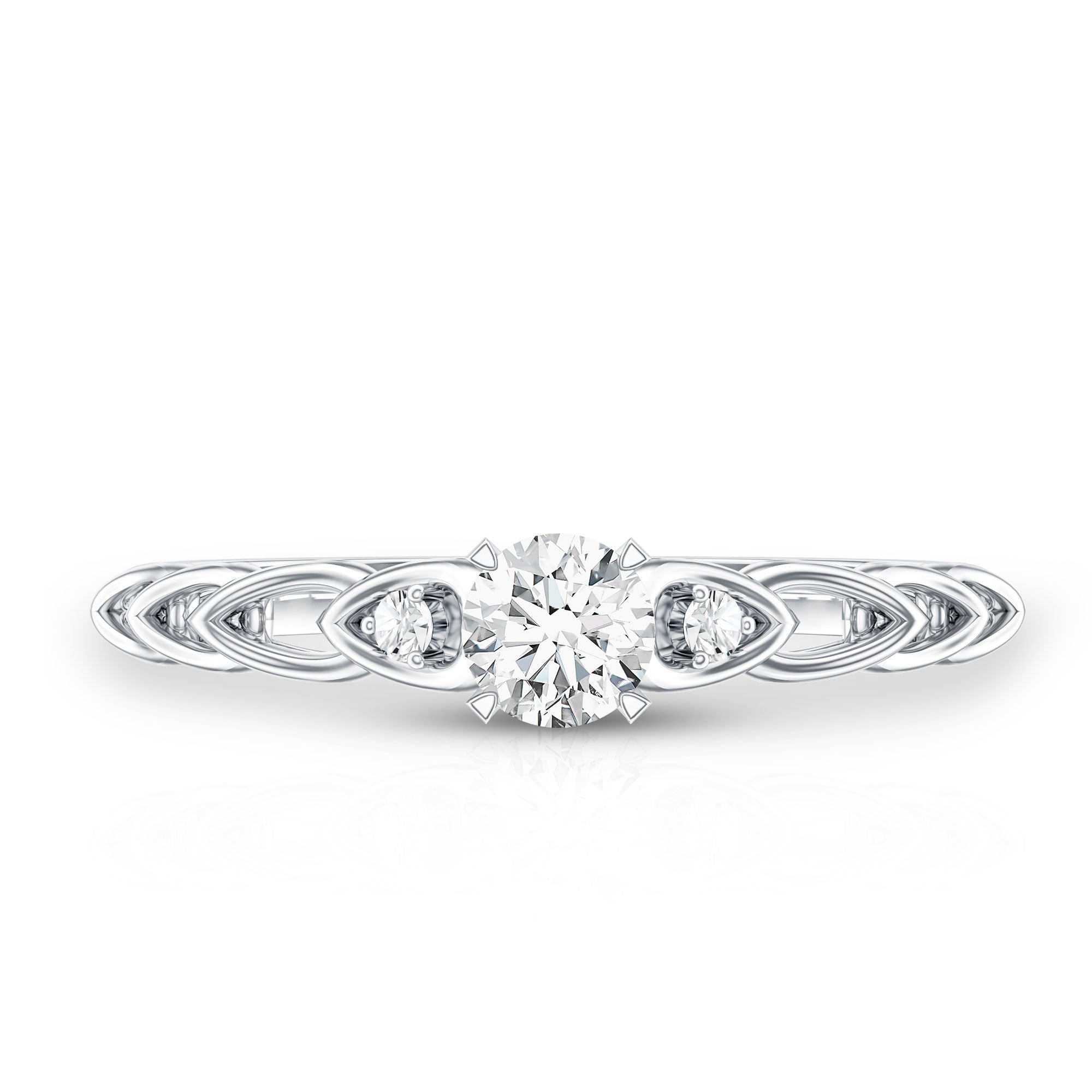 Genuine Diamond Minimalist Promise Ring with Certificate Natural - ( HI-SI ) - Rosec Jewels
