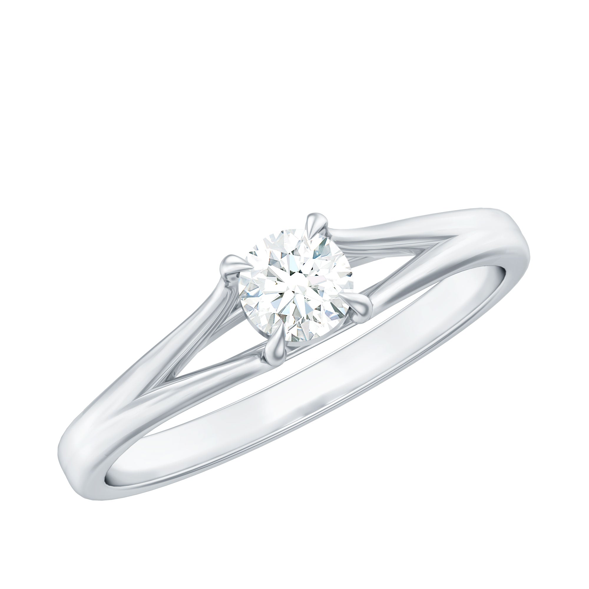 Promise Ring with Moissanite in Claw Setting