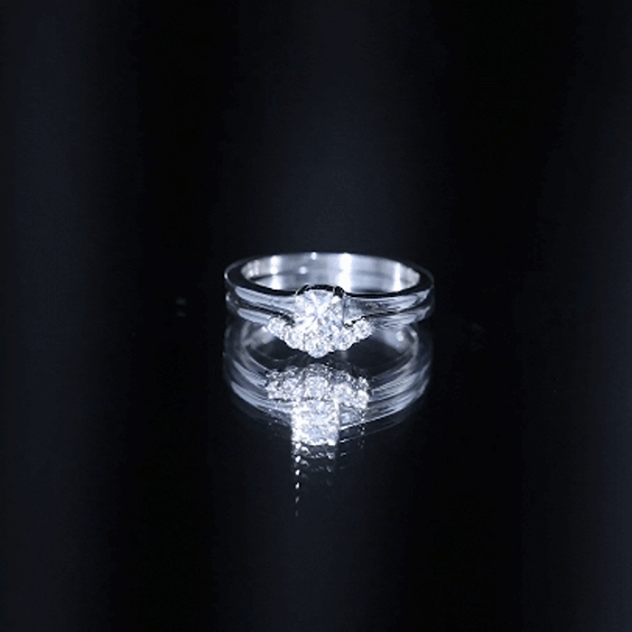 Real Diamond Minimal Wedding Ring Set Natural - ( HI-SI ) - Rosec Jewels