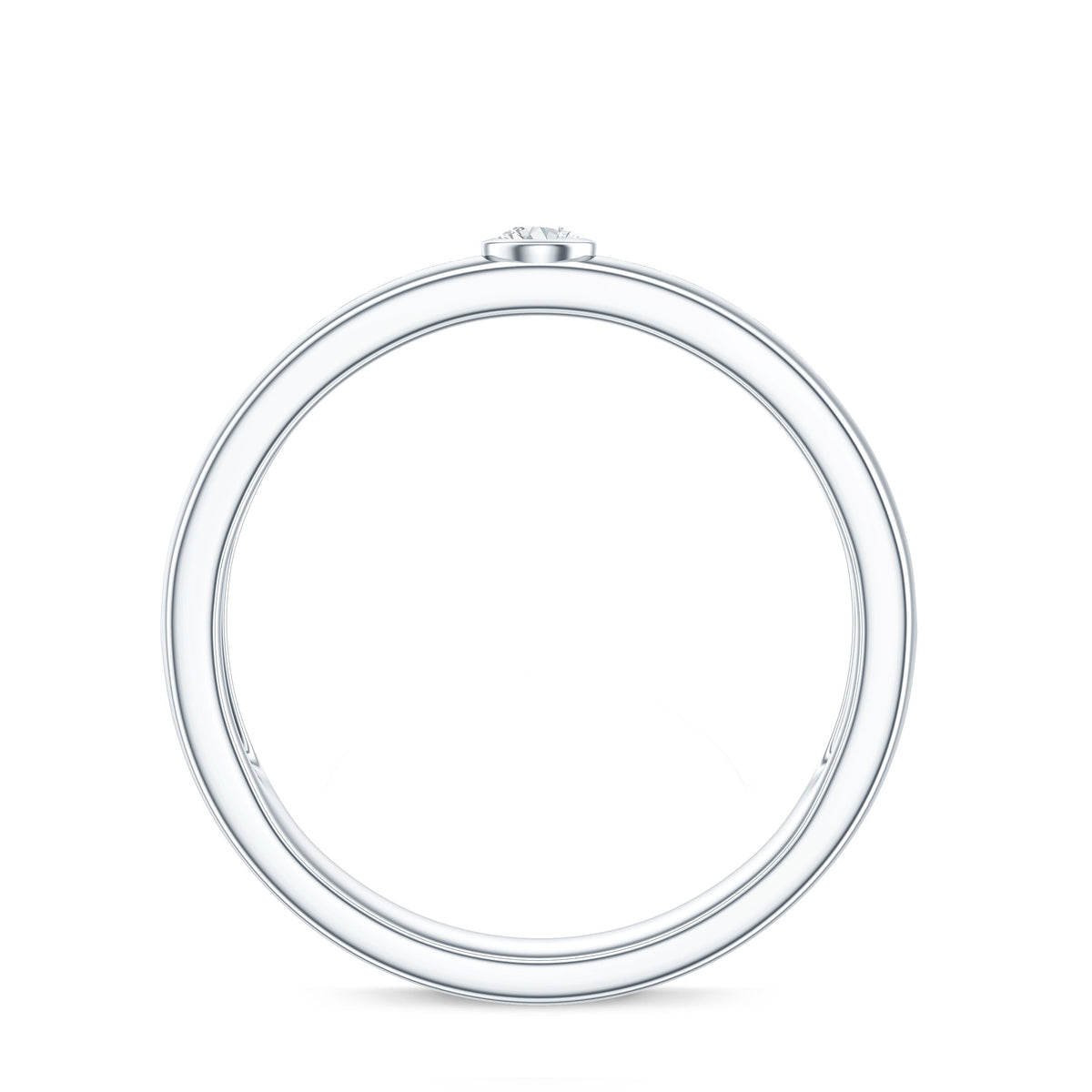 Rosec Jewels-Bezel Set Moissanite Unisex Wedding Band Ring