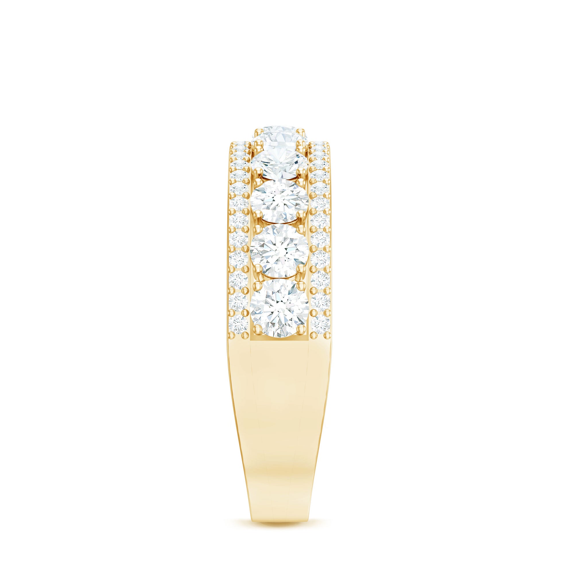 Certified Moissanite Wedding Anniversary Band Ring for Women D-VS1 - Rosec Jewels