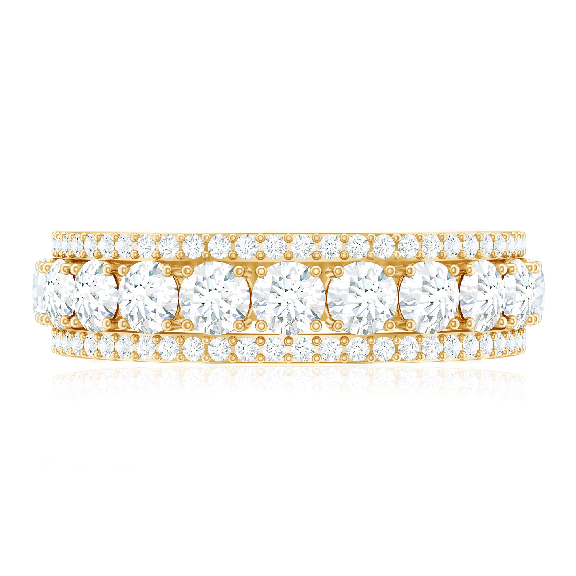 Certified Moissanite Wedding Anniversary Band Ring for Women D-VS1 - Rosec Jewels