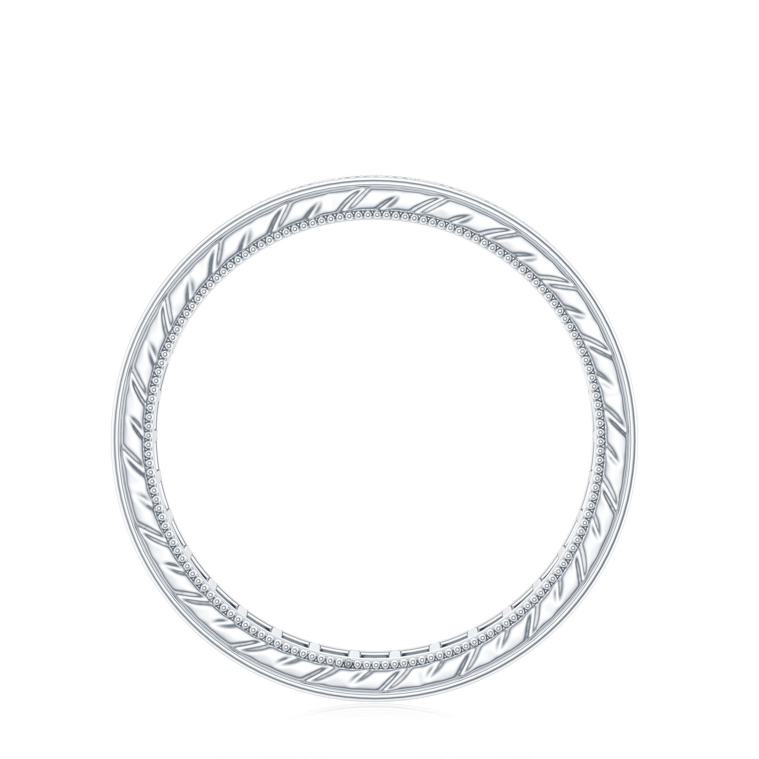 Black Onyx Wedding Band with Milgrain Detailing AAA - Rosec Jewels