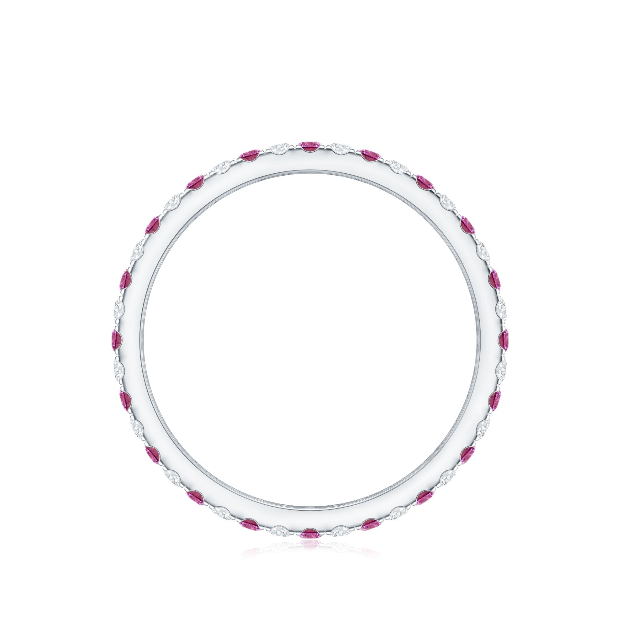 Pink Tourmaline and Diamond Stackable Ring AAA - Rosec Jewels