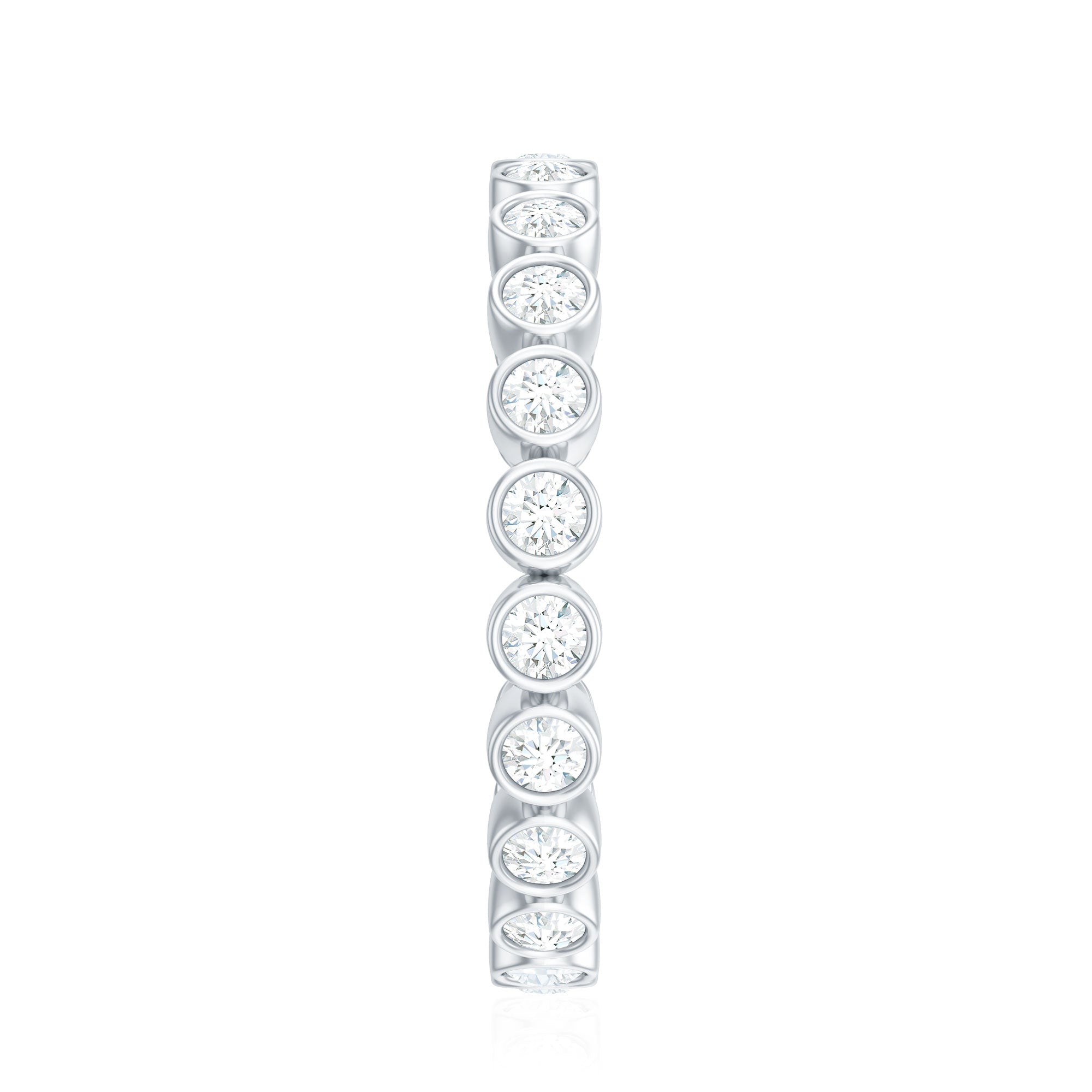 Real Diamond Eternity Ring in Bezel Setting Natural - ( HI-SI ) - Rosec Jewels
