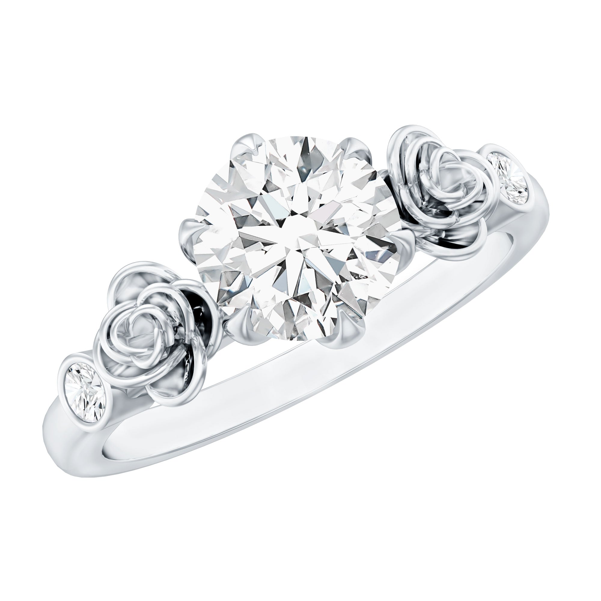 Brilliant Cut Moissanite Rose Engagement Ring For Women