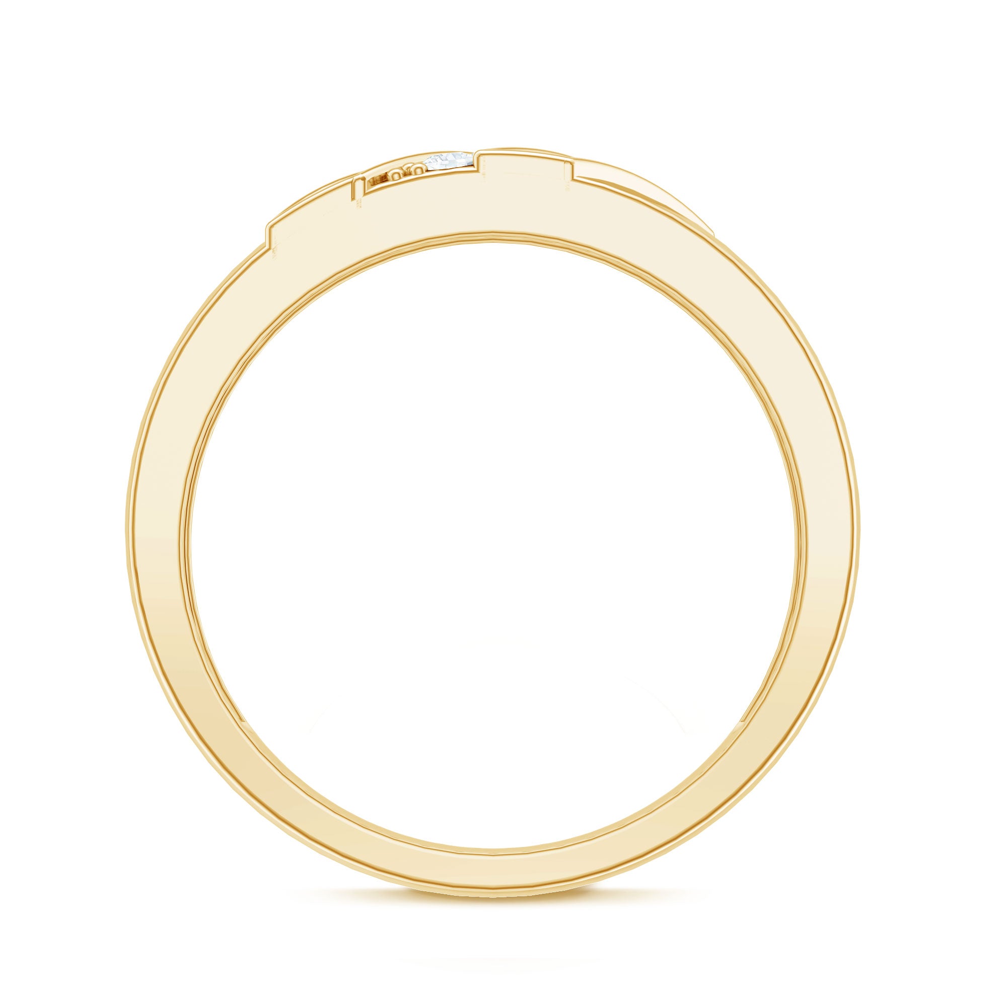 Natural Mens Diamond Wedding Band with Black Enamel Natural - ( HI-SI ) - Rosec Jewels