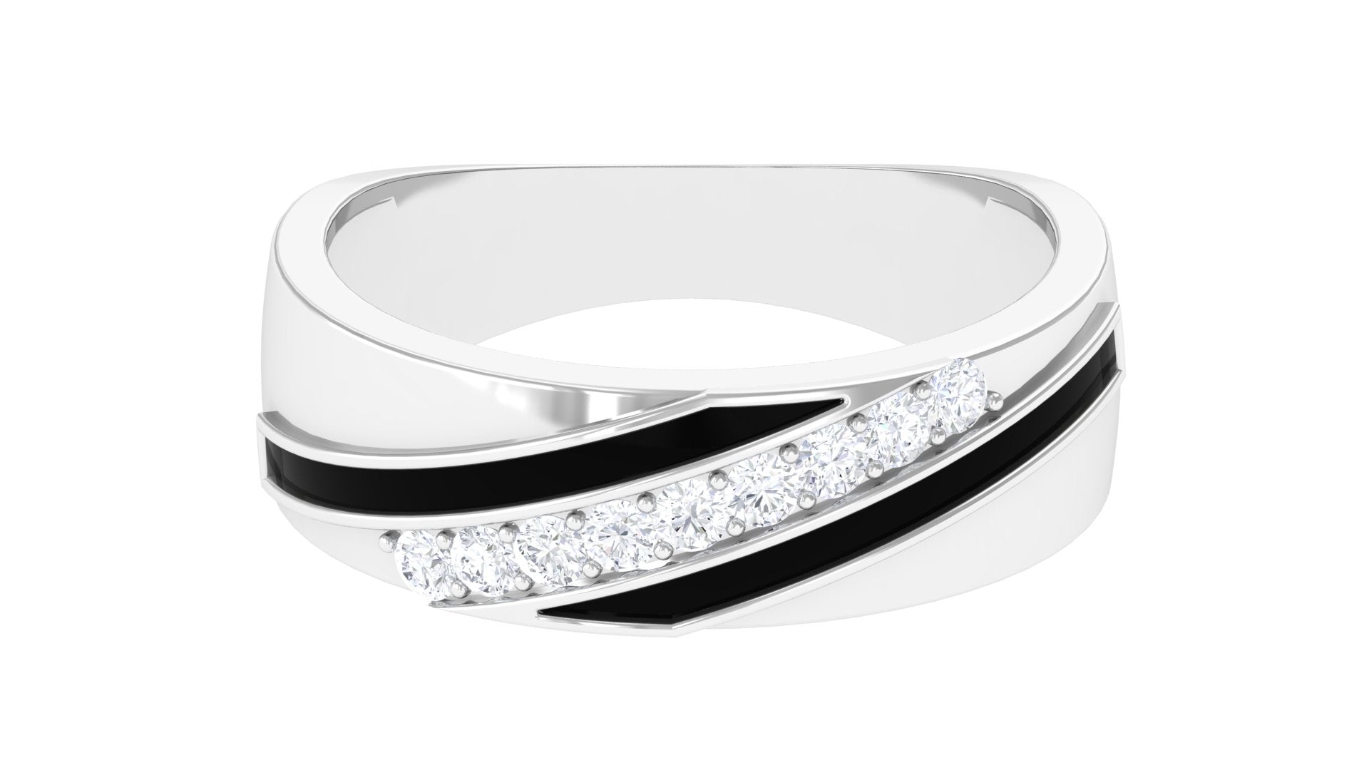 1/2 CT Real Diamond Gold Wedding Band in Pave Setting
