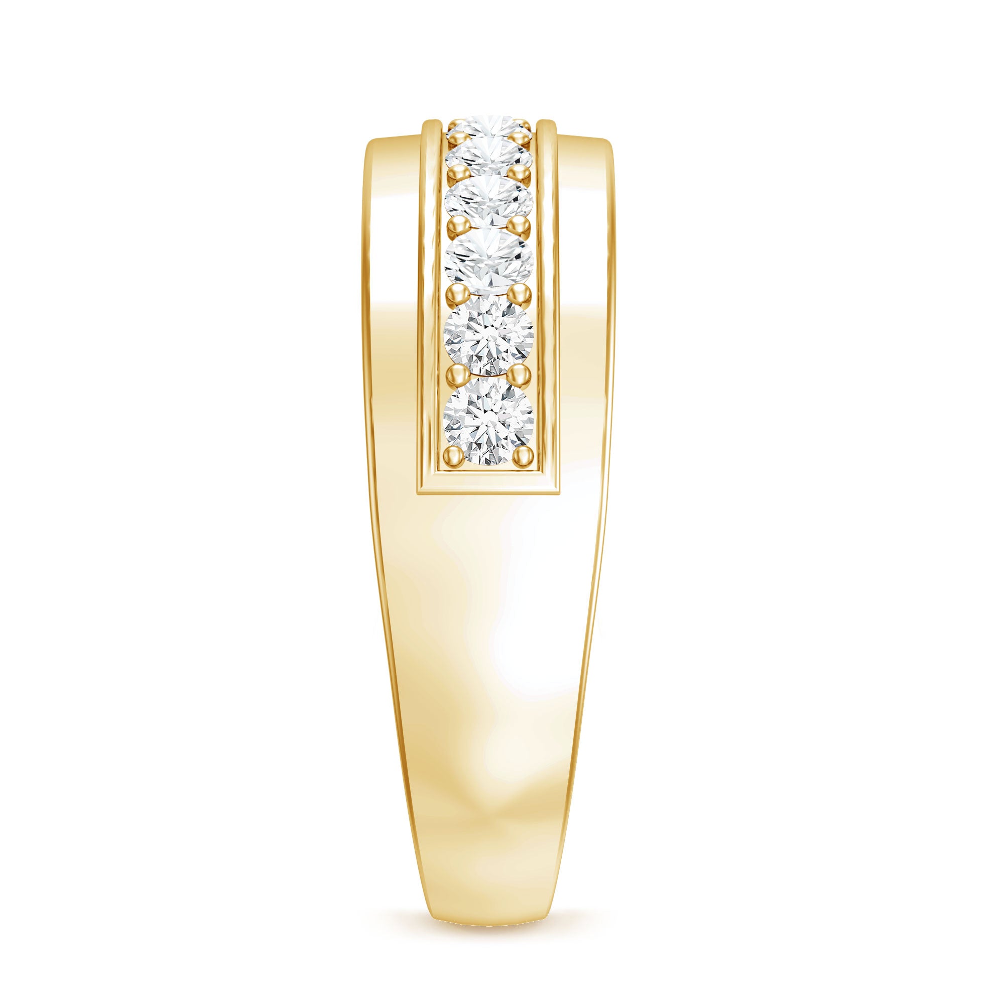 Lab Grown Diamond Half Eternity Mens Wedding Band Lab - ( EF-VS ) - Rosec Jewels