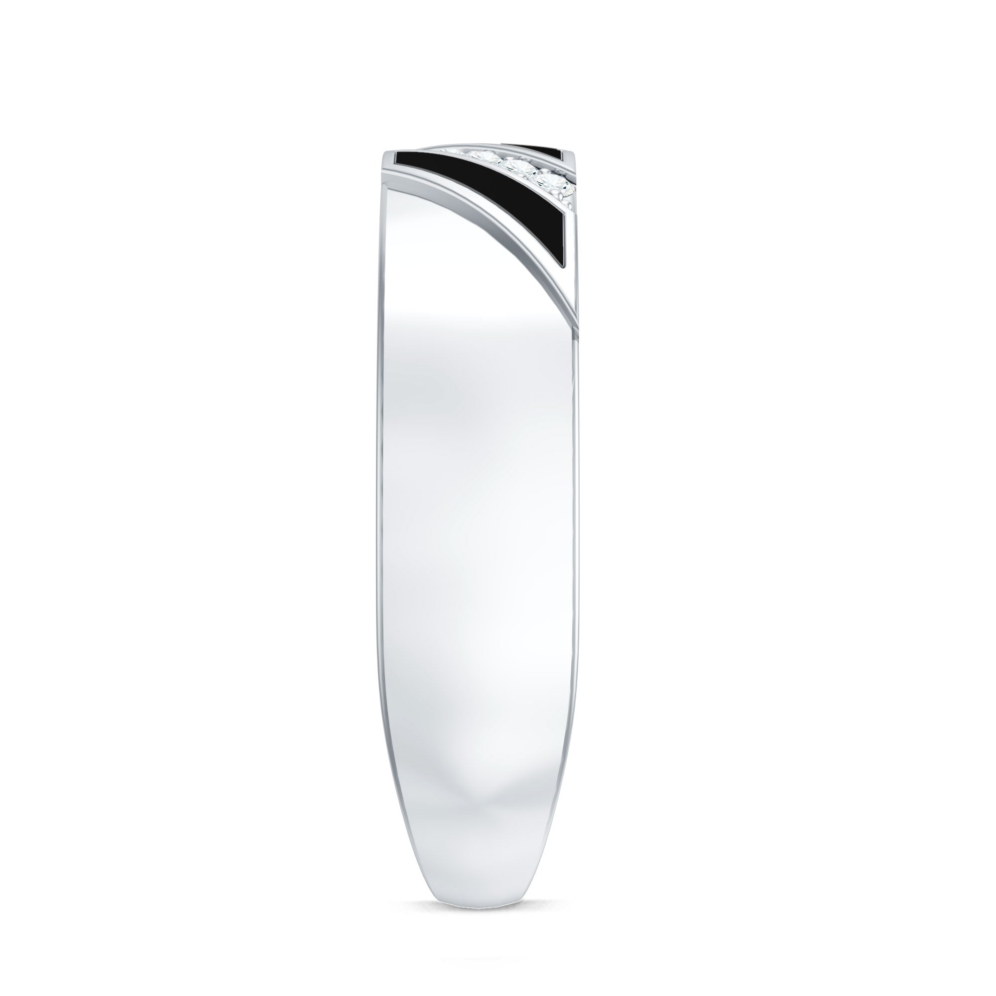 Certified Diamond Enamel Wedding Band Natural - ( HI-SI ) - Rosec Jewels