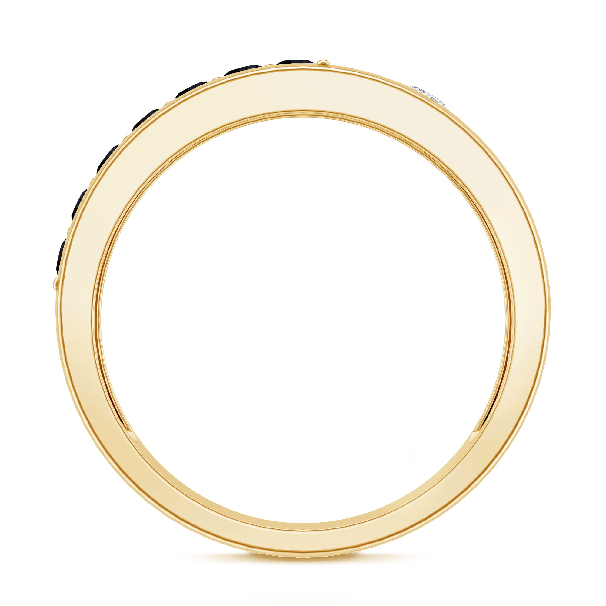 Certified Lab Grown Black and White Diamond Wedding Band AAAA ( Synthetic ) - Rosec Jewels