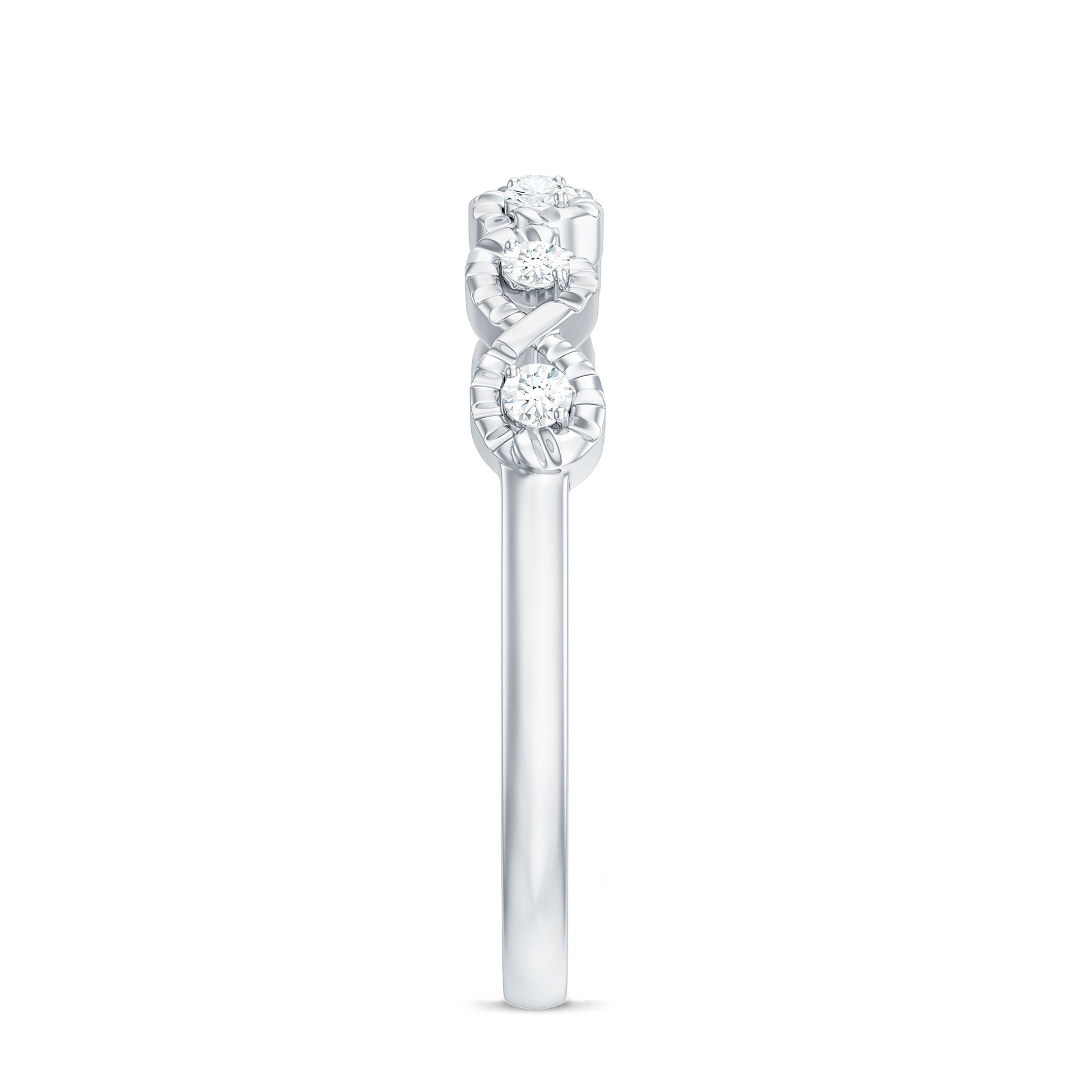 Rosec Jewels-Real Diamond Half Eternity Infinity Ring