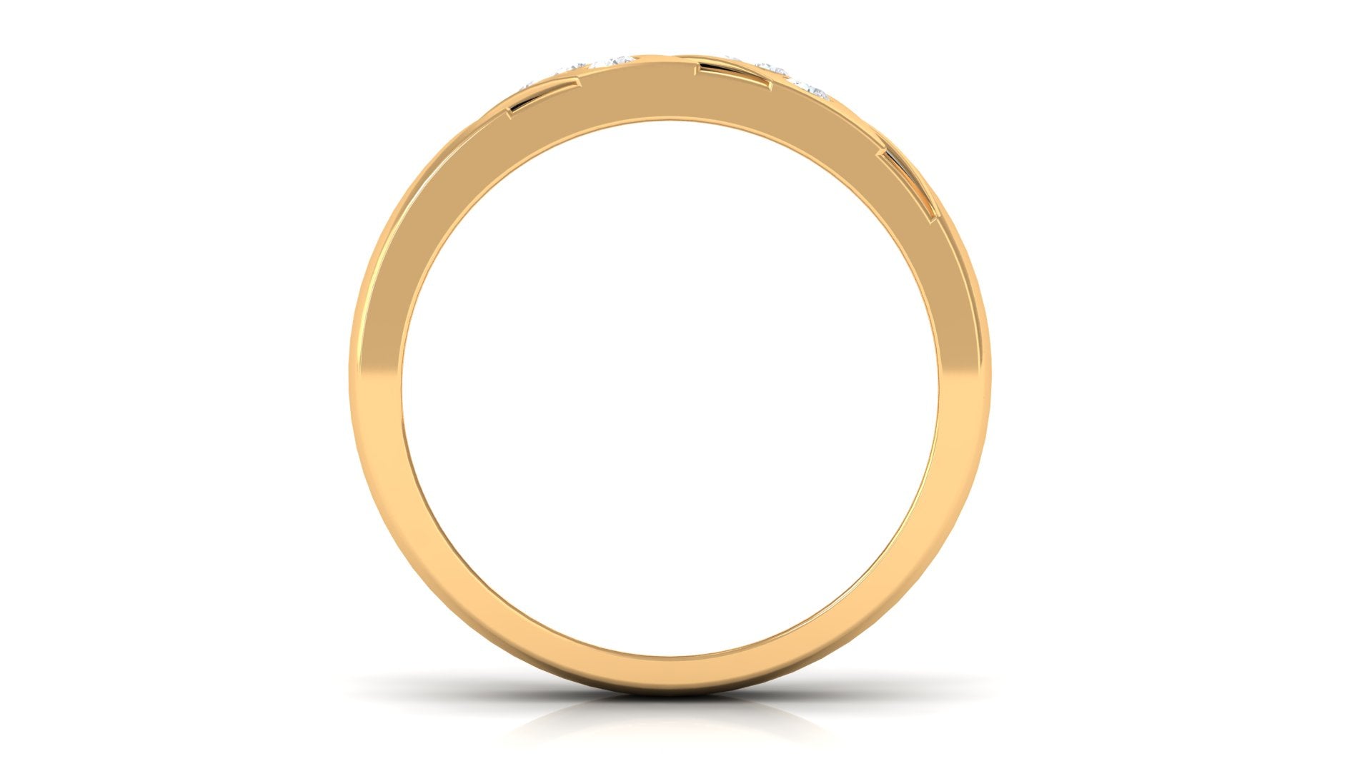 Natural Diamond Mens Wedding Band with Black Enamel Natural - ( HI-SI ) - Rosec Jewels
