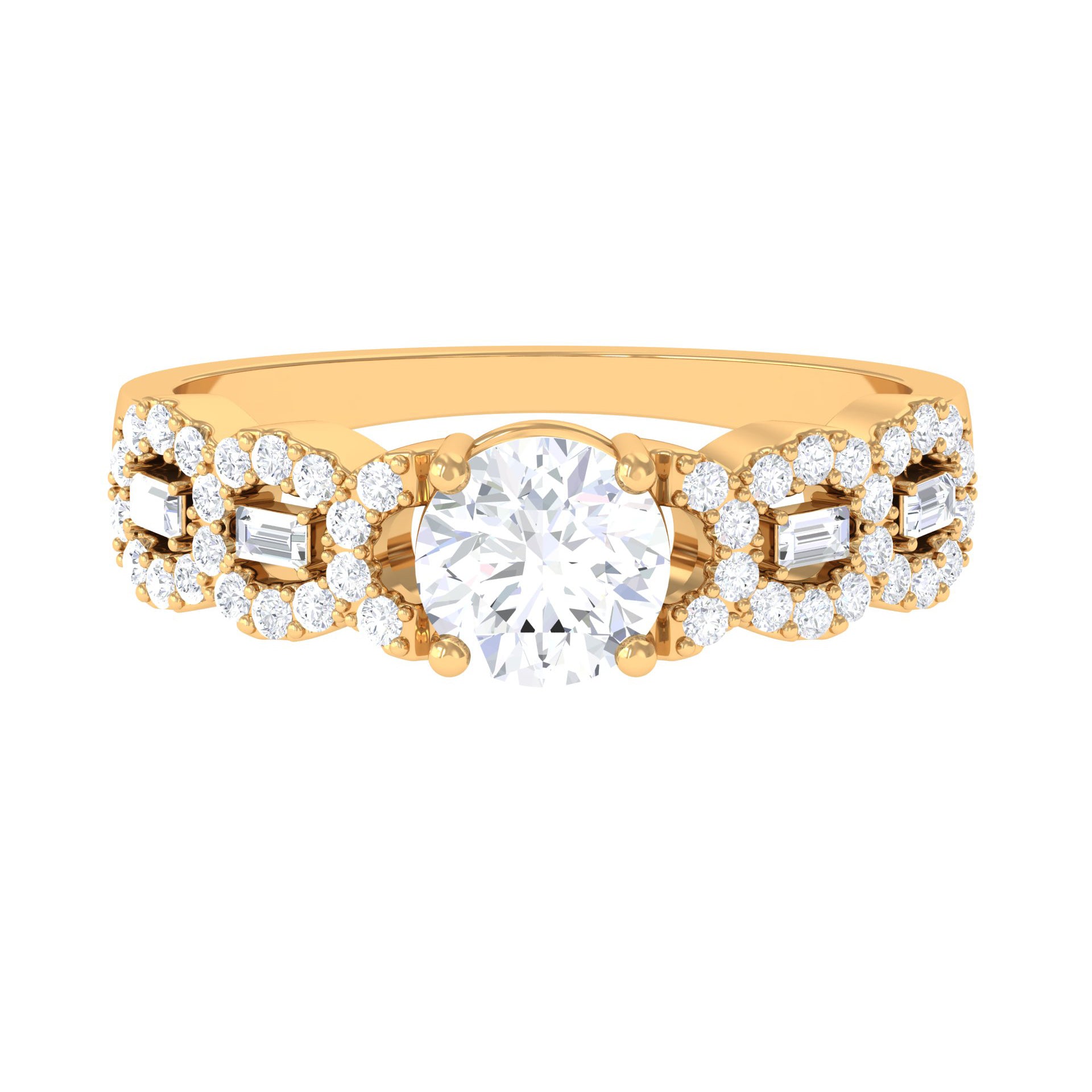 Certified Moissanite Designer Engagement Ring for Women D-VS1 - Rosec Jewels