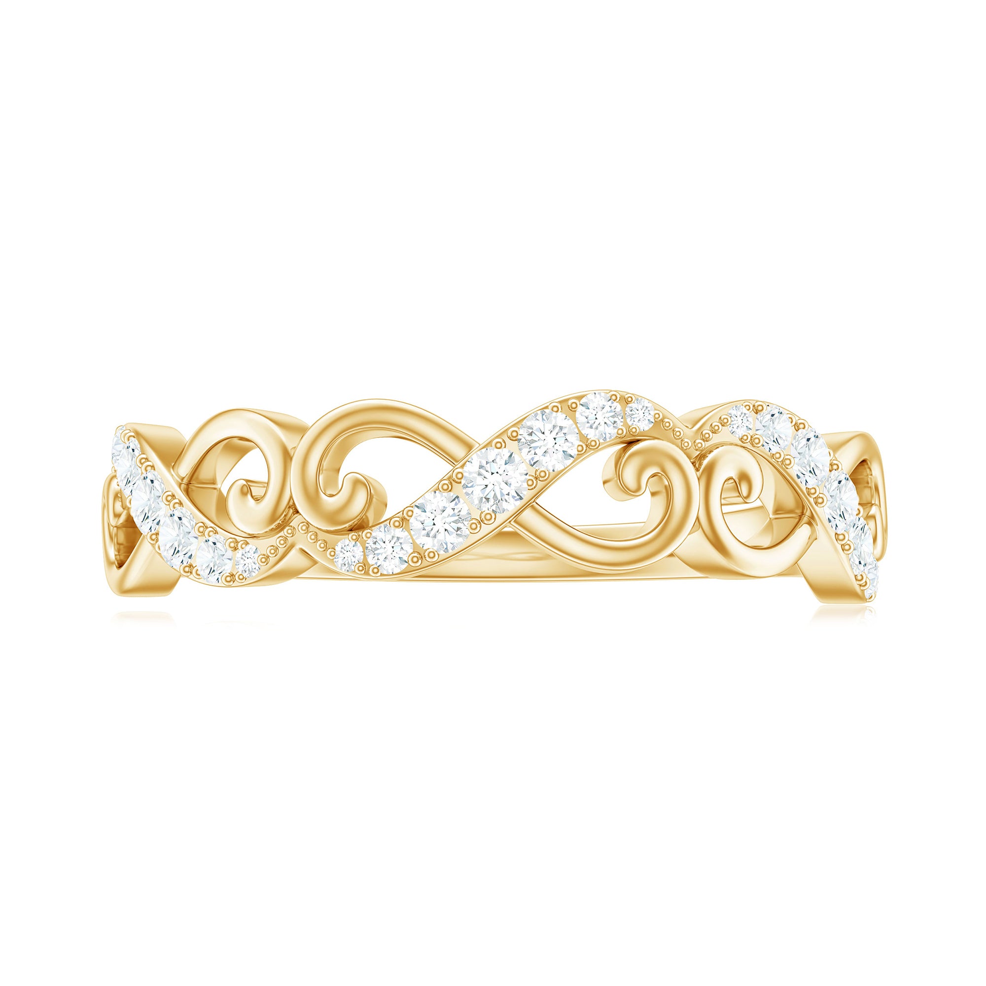 Certified Diamond Infinity Band Ring Natural - ( HI-SI ) - Rosec Jewels
