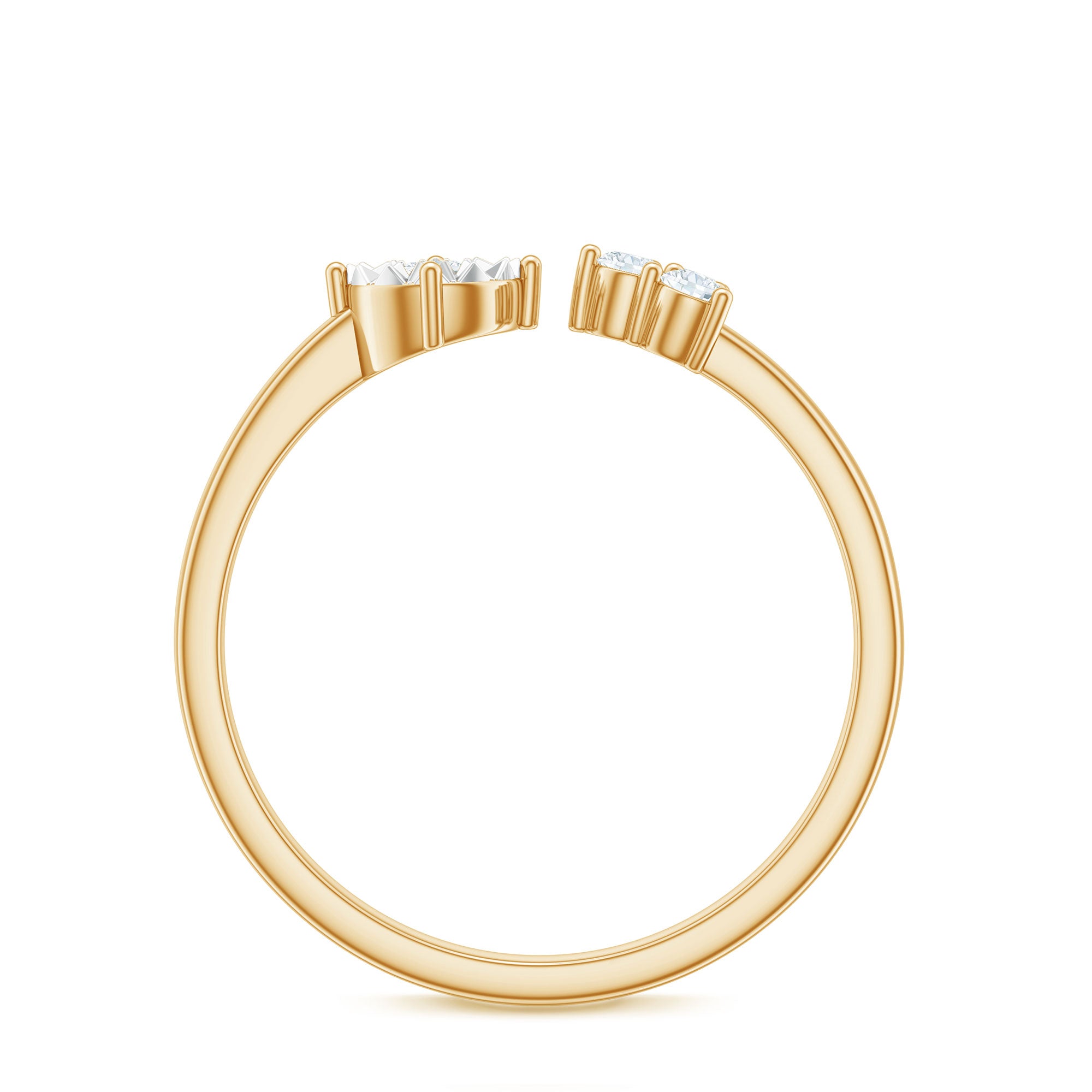 Certified Natural Diamond Cuff Ring for Women Natural - ( HI-SI ) - Rosec Jewels