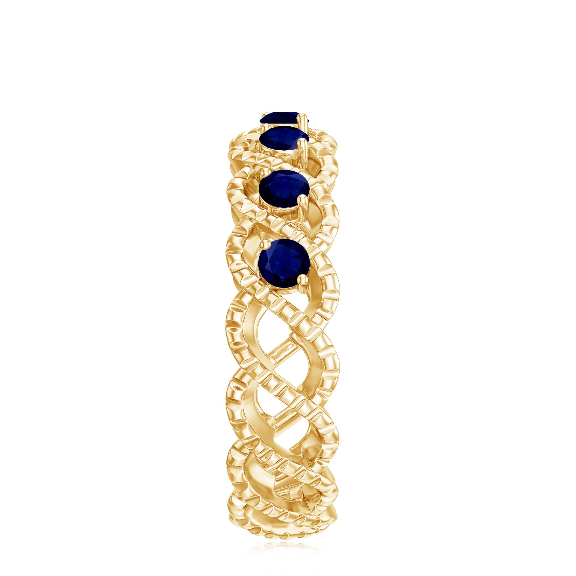 Natural Blue Sapphire Infinity Band For Anniversary AAA - Rosec Jewels