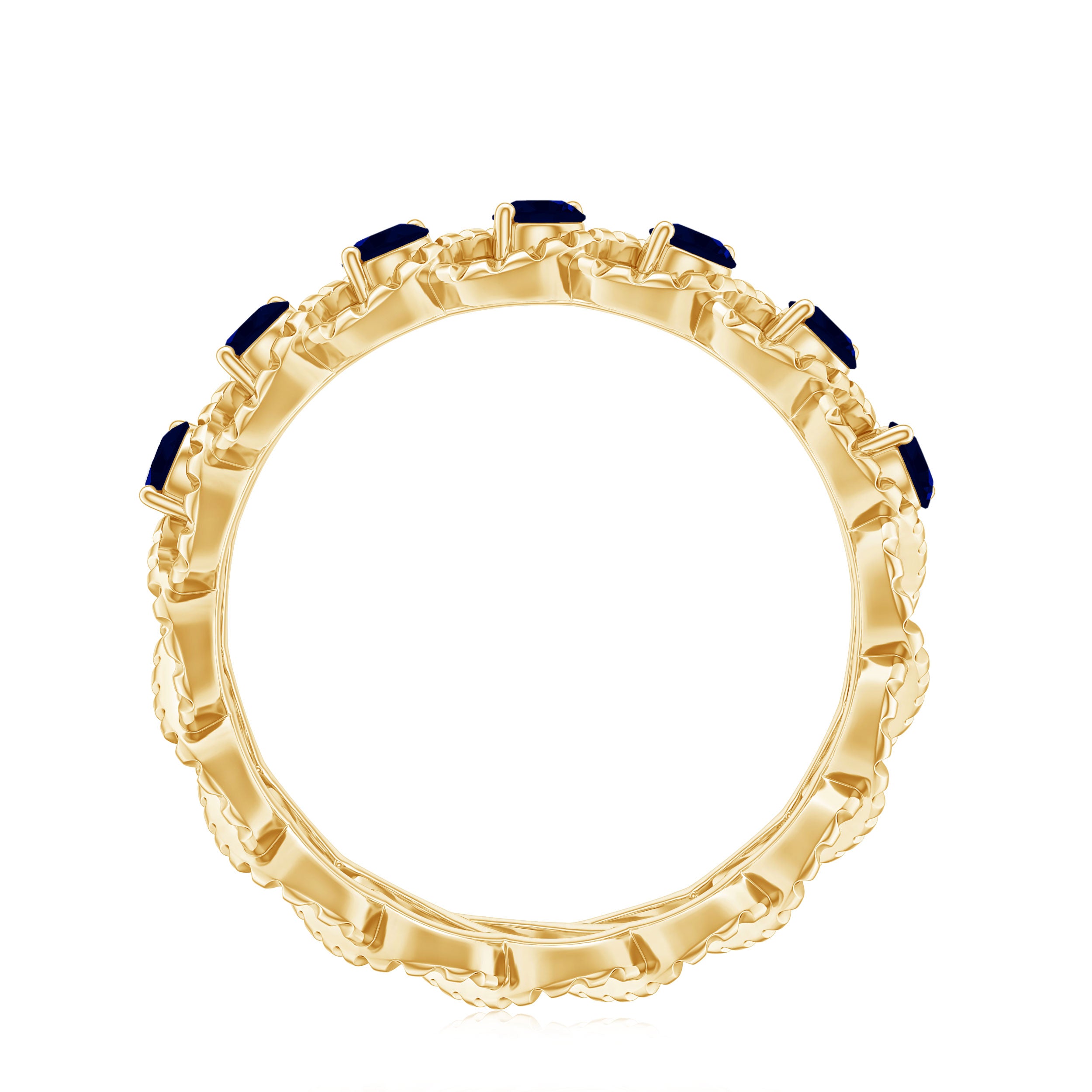 Natural Blue Sapphire Infinity Band For Anniversary AAA - Rosec Jewels