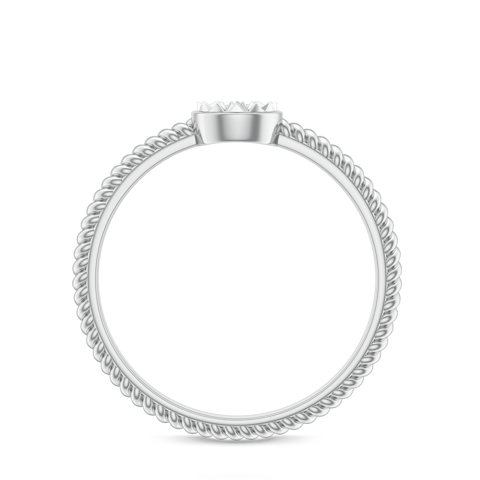 Illusion Set Diamond Promise Ring Natural - ( HI-SI ) - Rosec Jewels
