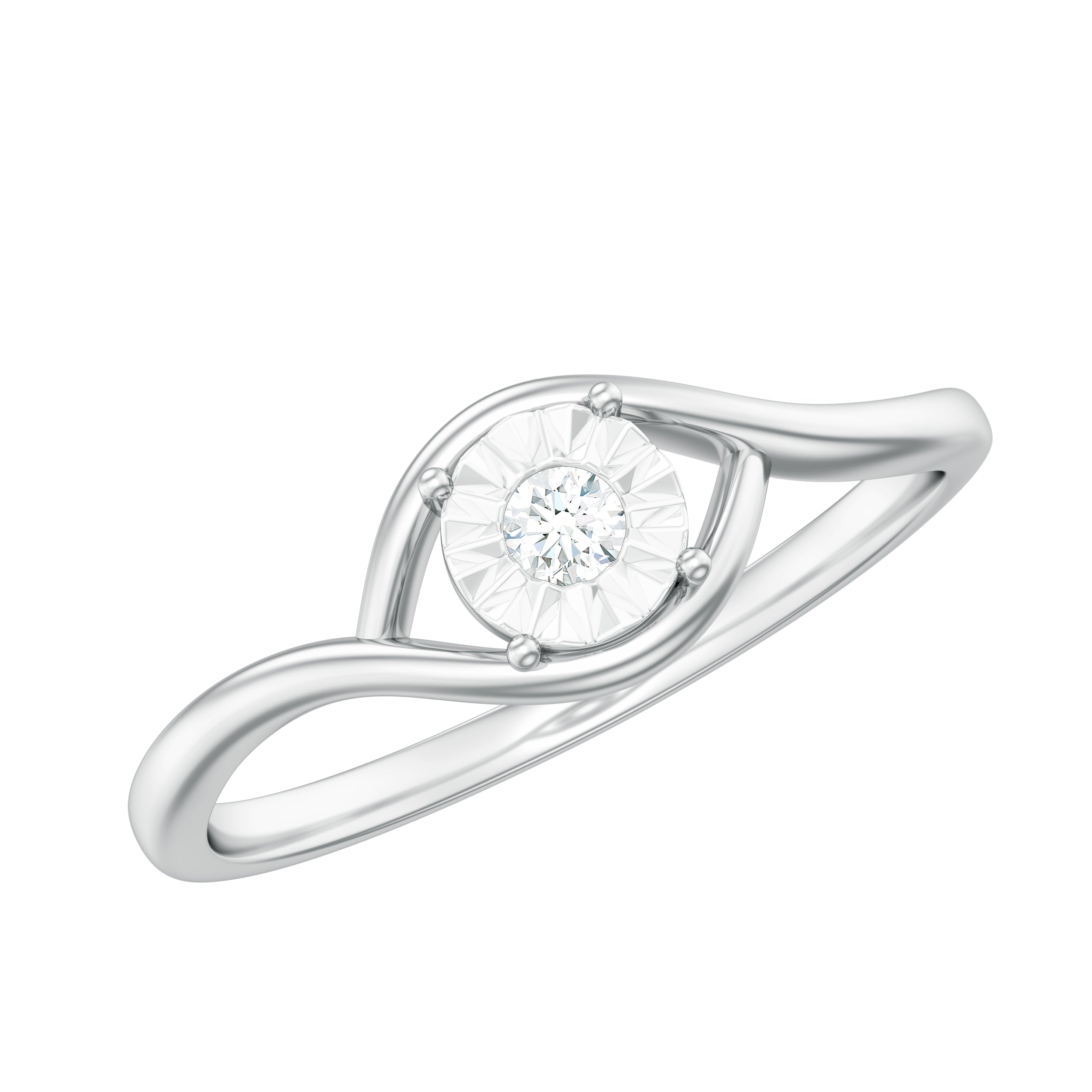 Certified Real Diamond Minimal Promise Ring for Women Natural - ( HI-SI ) - Rosec Jewels