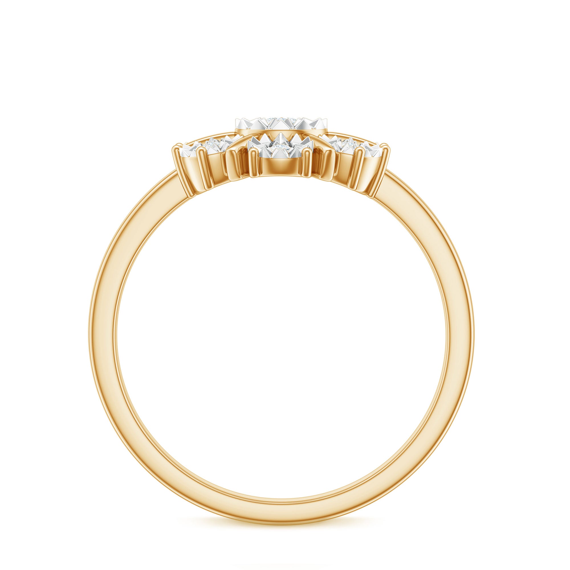Natural Diamond Cluster Engagement Ring in Illusion Setting Natural - ( HI-SI ) - Rosec Jewels