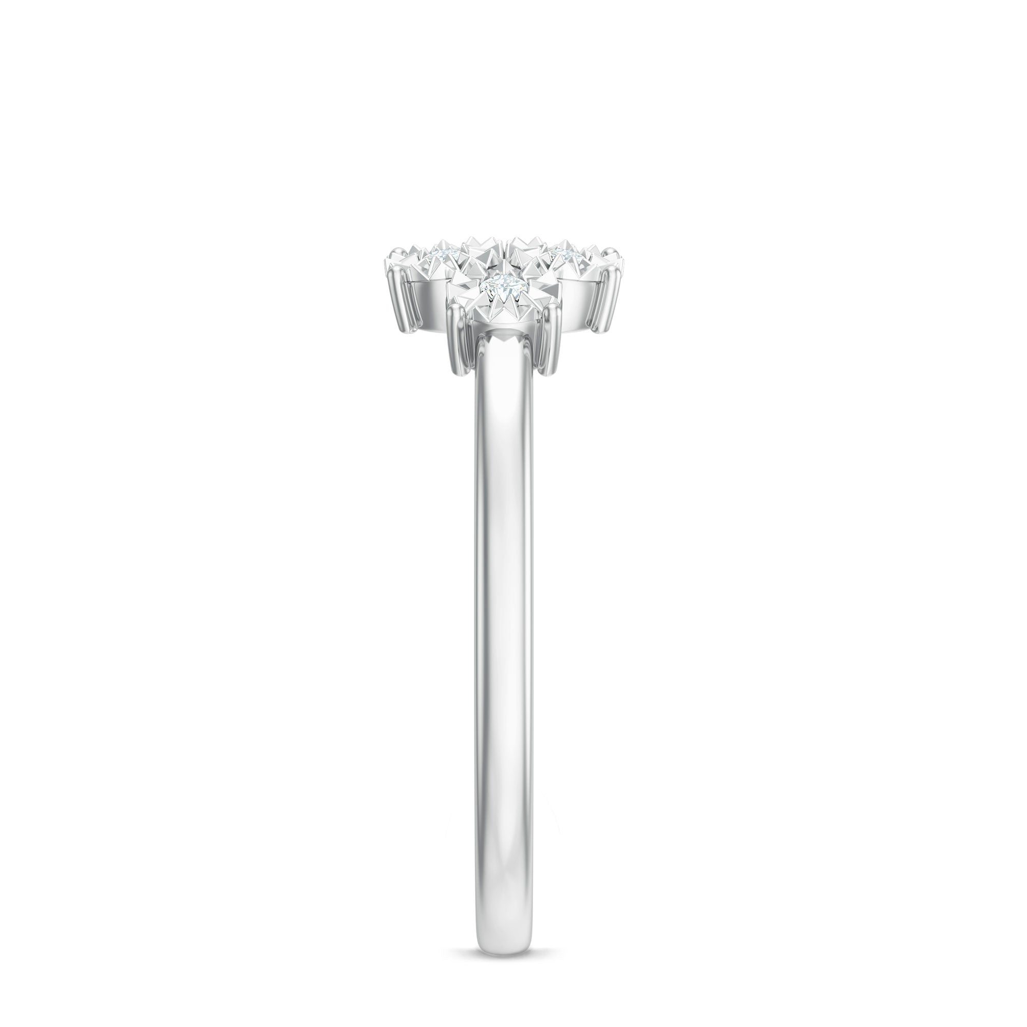 Natural Diamond Cluster Promise Ring for Women Natural - ( HI-SI ) - Rosec Jewels