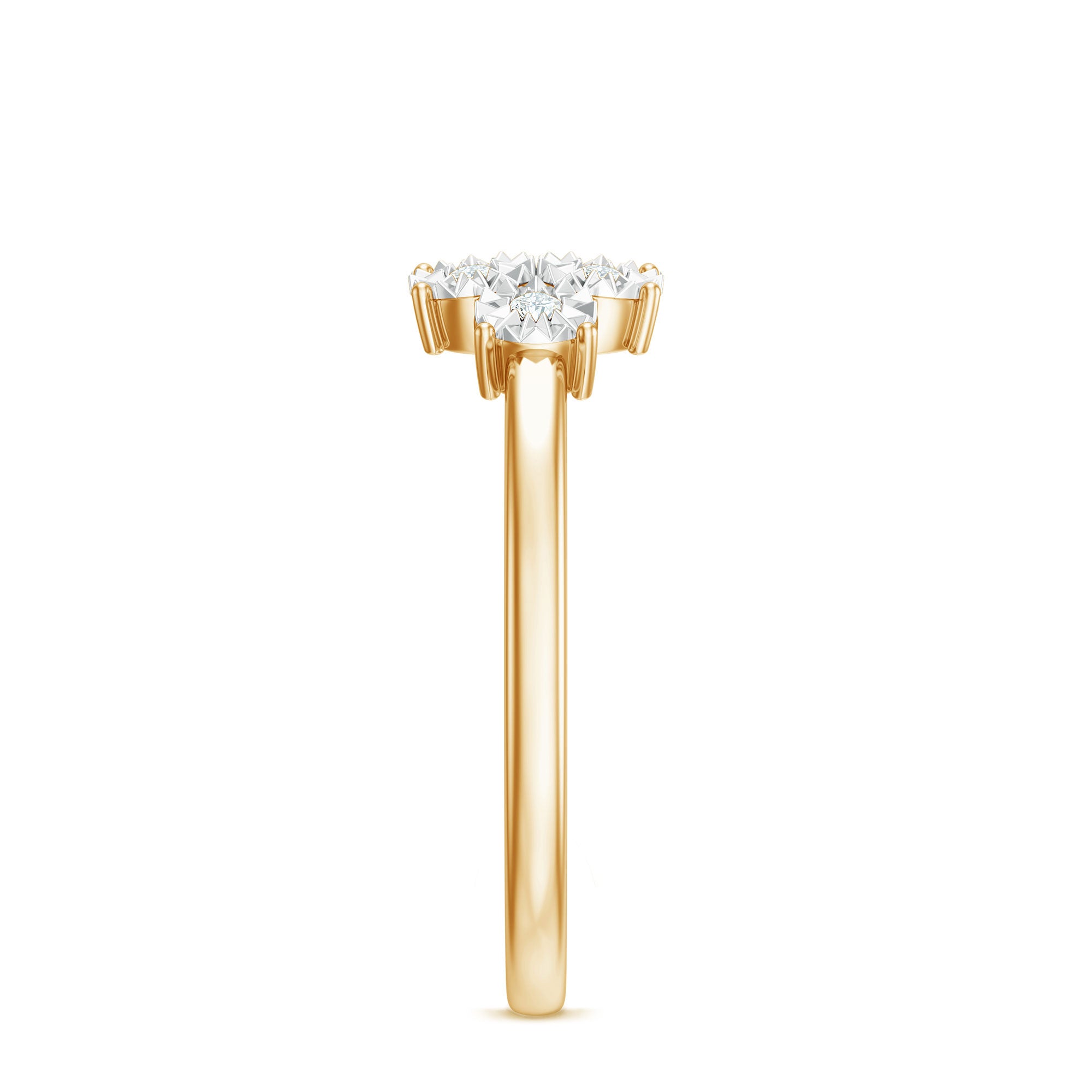 Natural Diamond Cluster Promise Ring for Women Natural - ( HI-SI ) - Rosec Jewels