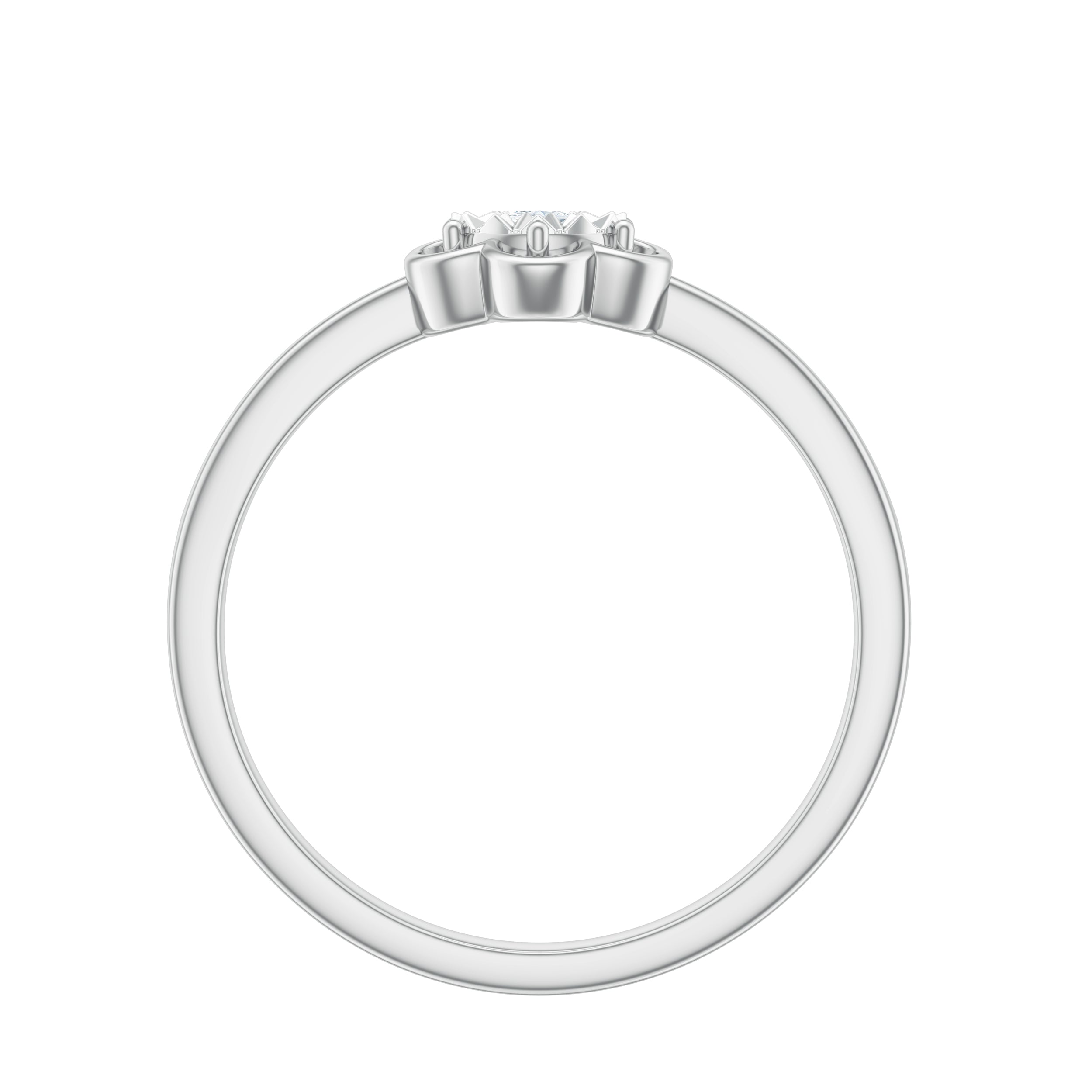 Rosec Jewels-Miracle Plate Real Diamond Flower Promise Ring