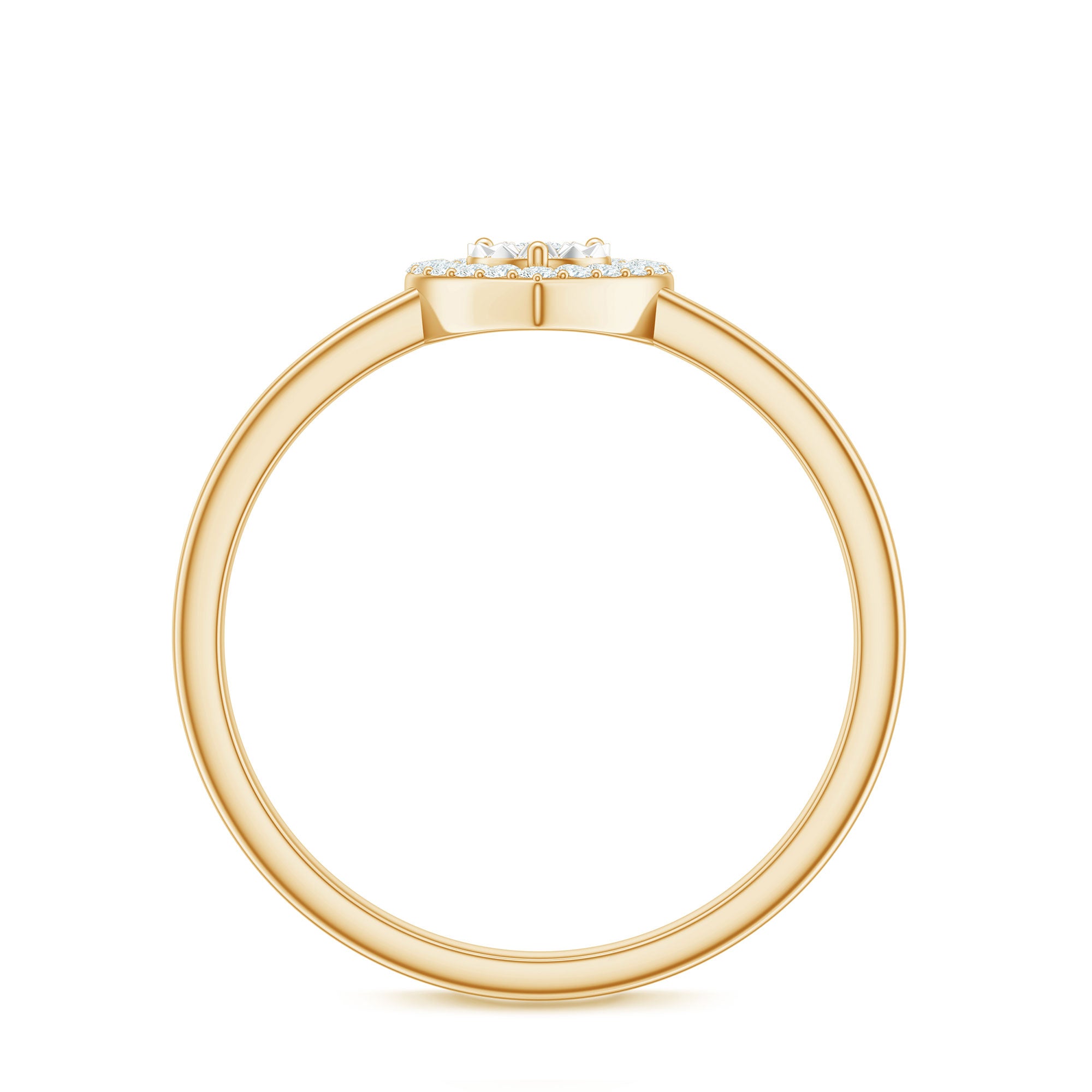 Certified Real Diamond Heart Promise Ring Natural - ( HI-SI ) - Rosec Jewels