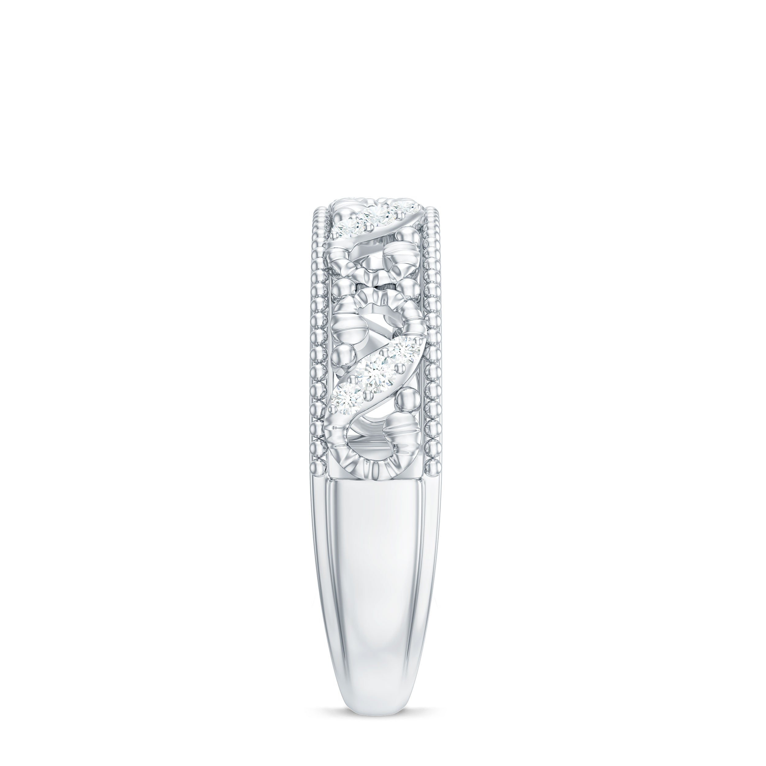 Rosec Jewels-Vintage Looking Diamond Band Ring for Women