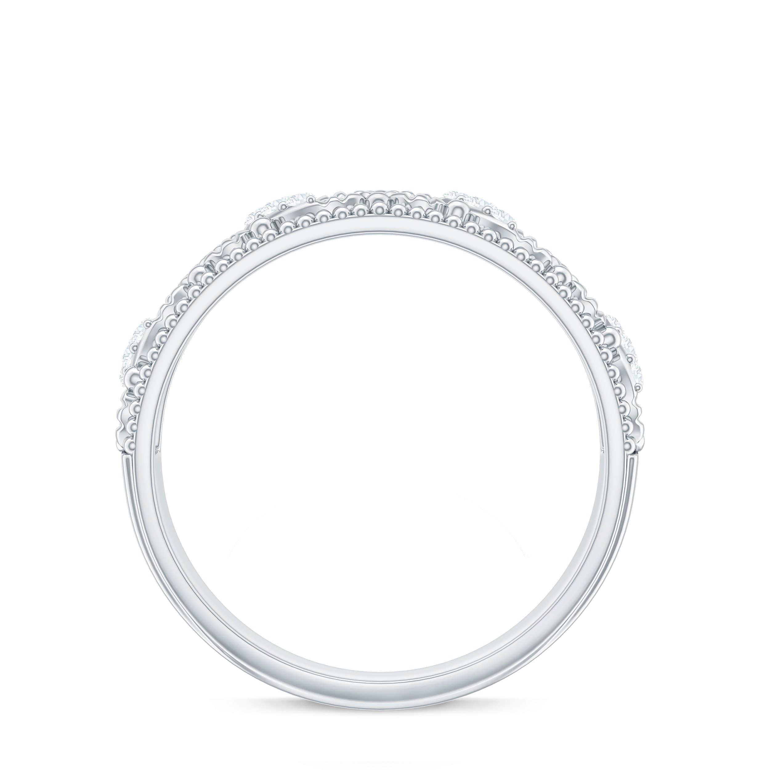 Rosec Jewels-Vintage Looking Diamond Band Ring for Women
