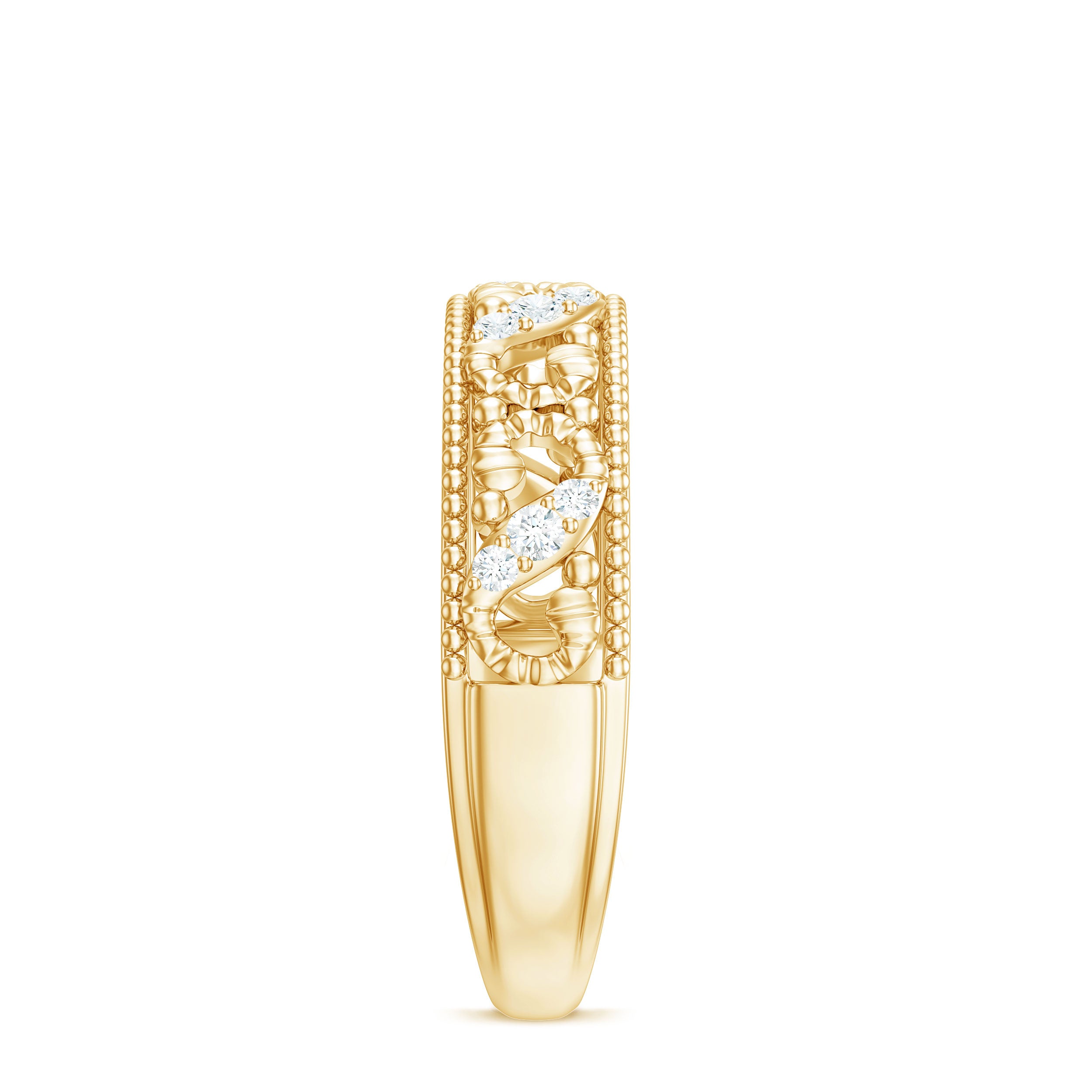 Rosec Jewels-Vintage Looking Diamond Band Ring for Women