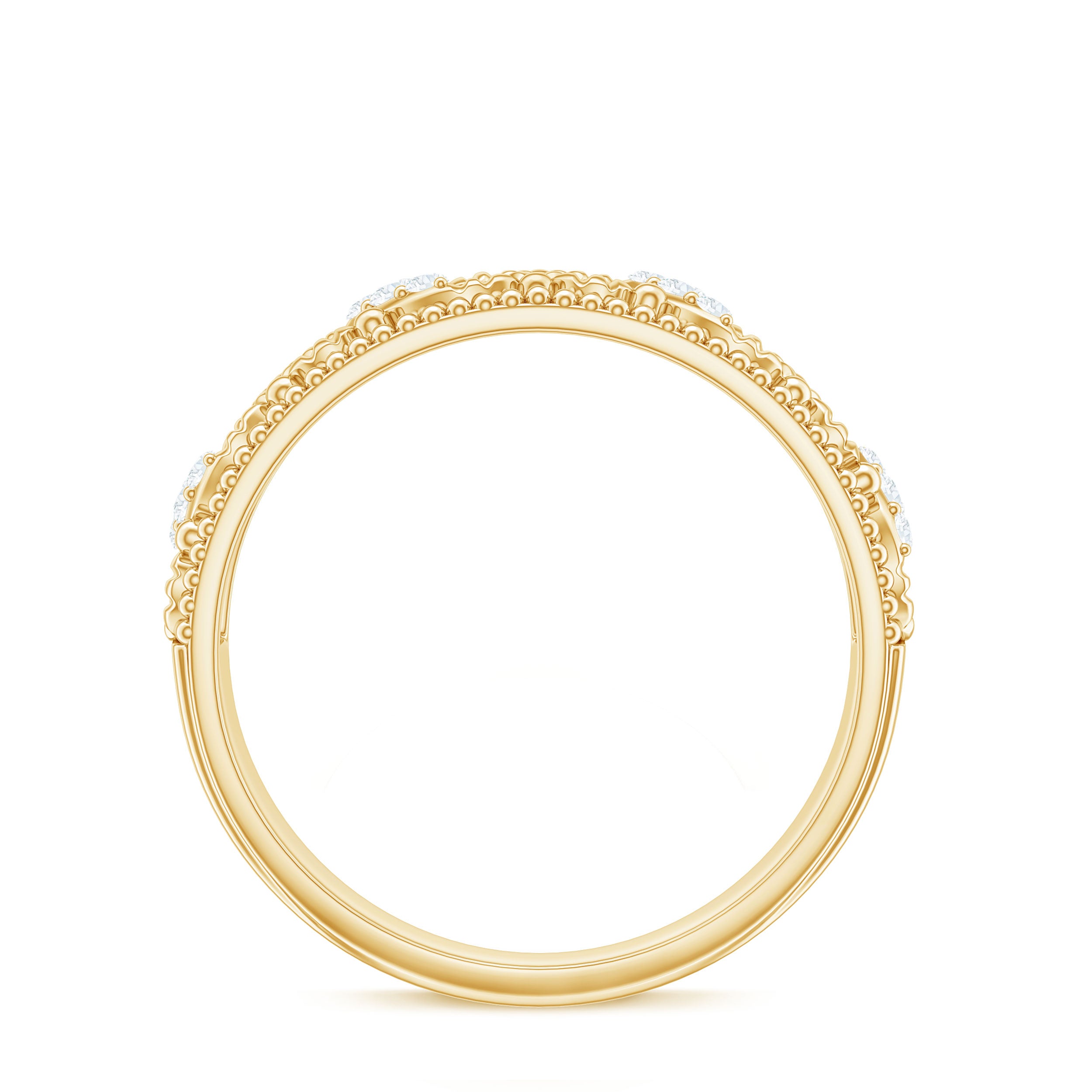Rosec Jewels-Vintage Looking Diamond Band Ring for Women