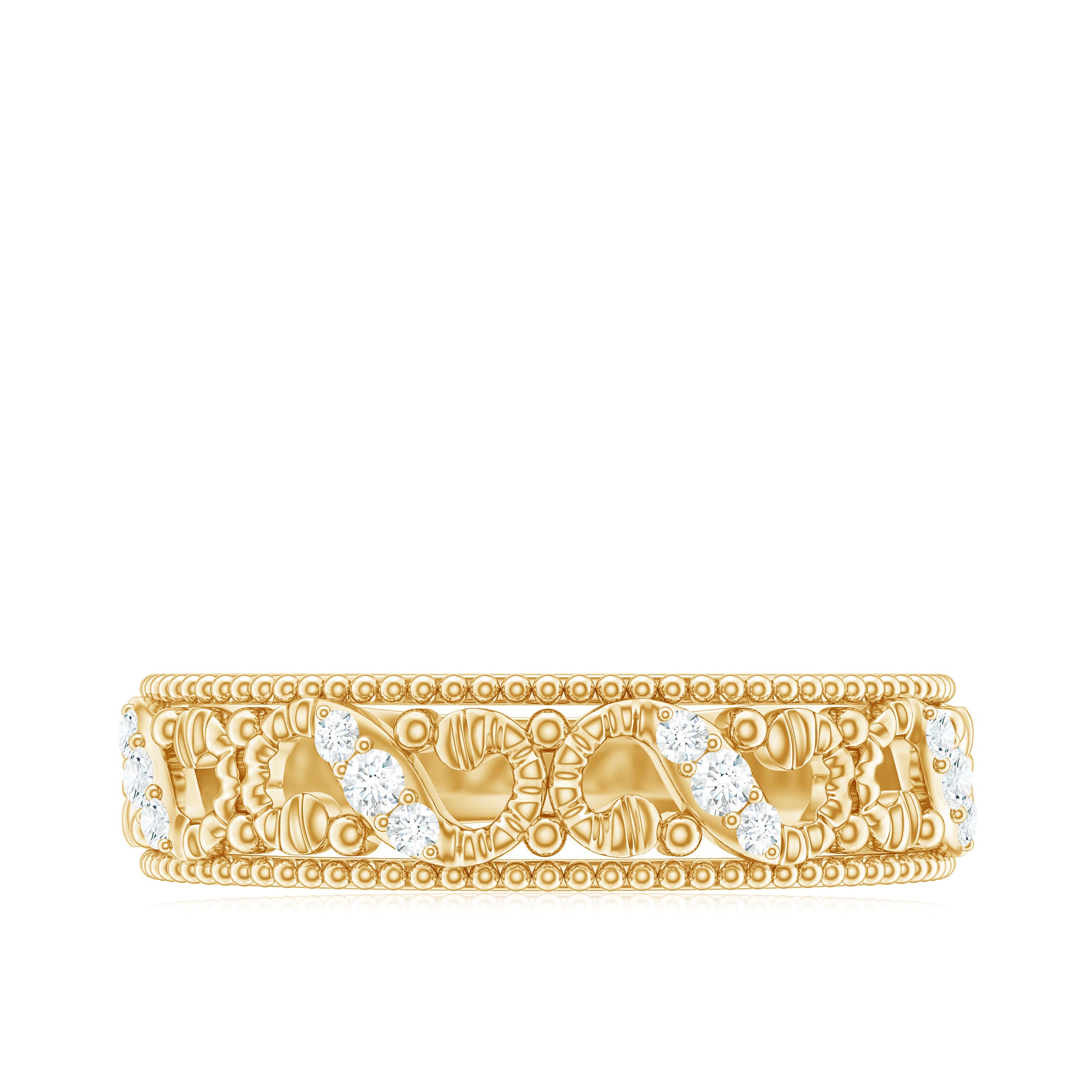 Rosec Jewels-Vintage Looking Diamond Band Ring for Women