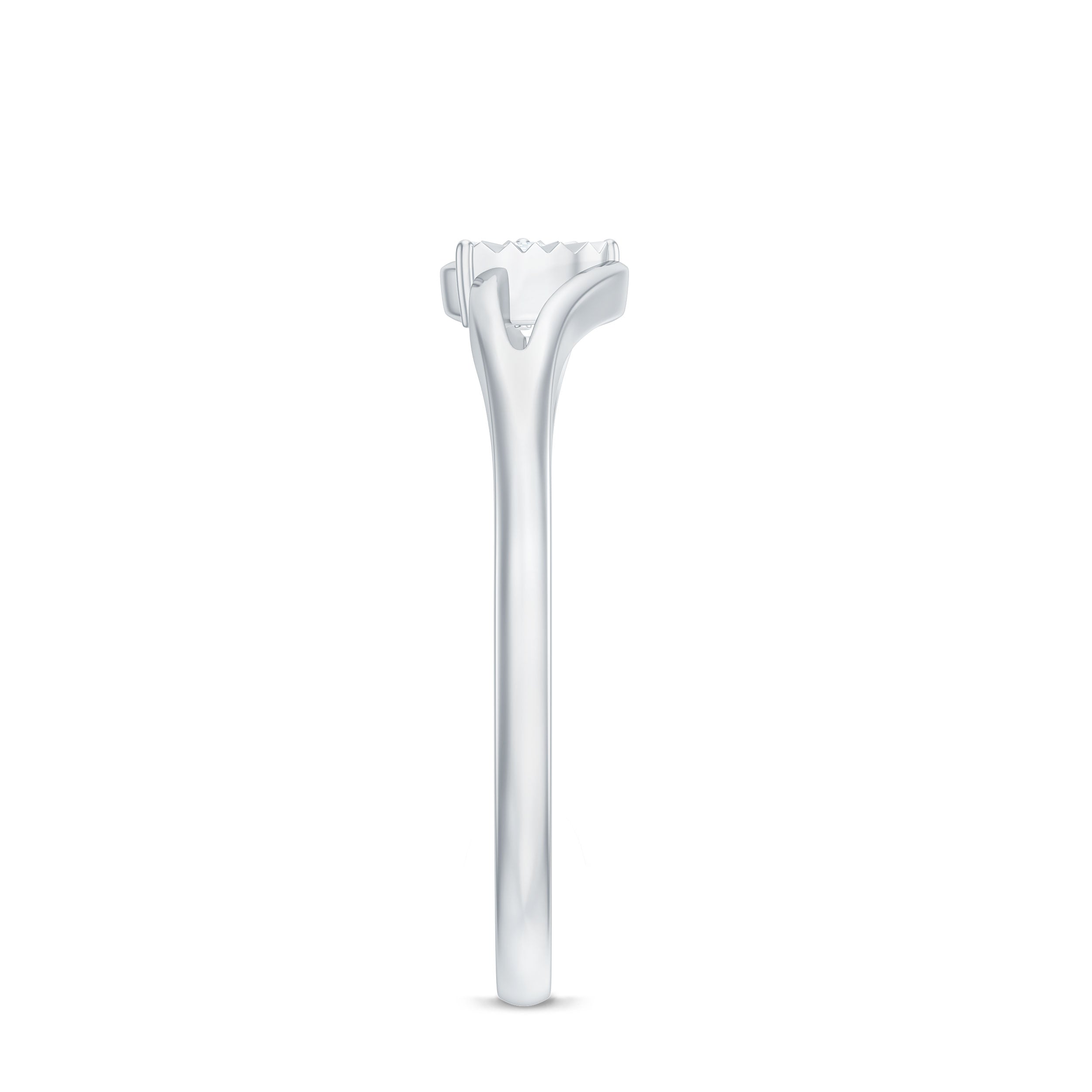 Certified Real Heart Promise Ring with Split Shank Natural - ( HI-SI ) - Rosec Jewels