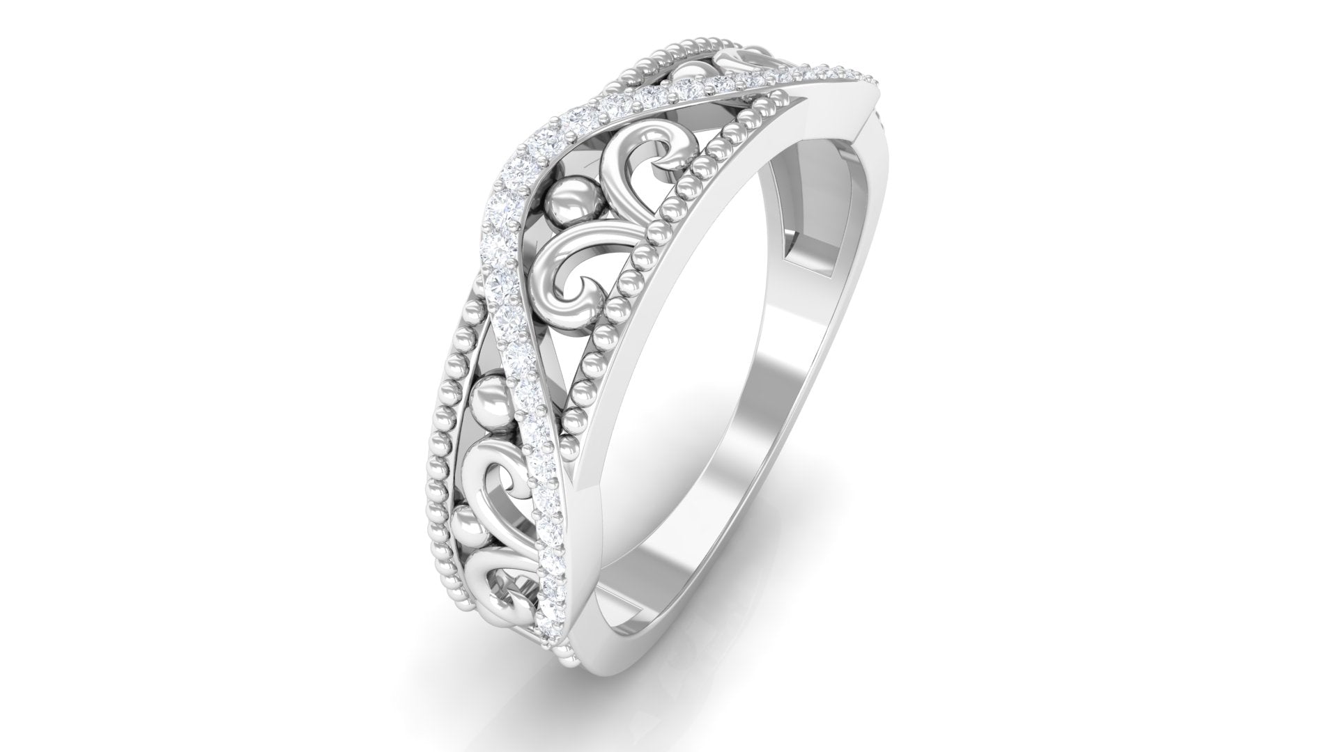 Rosec Jewels-Vintage Inspired Real Diamond Wedding Band