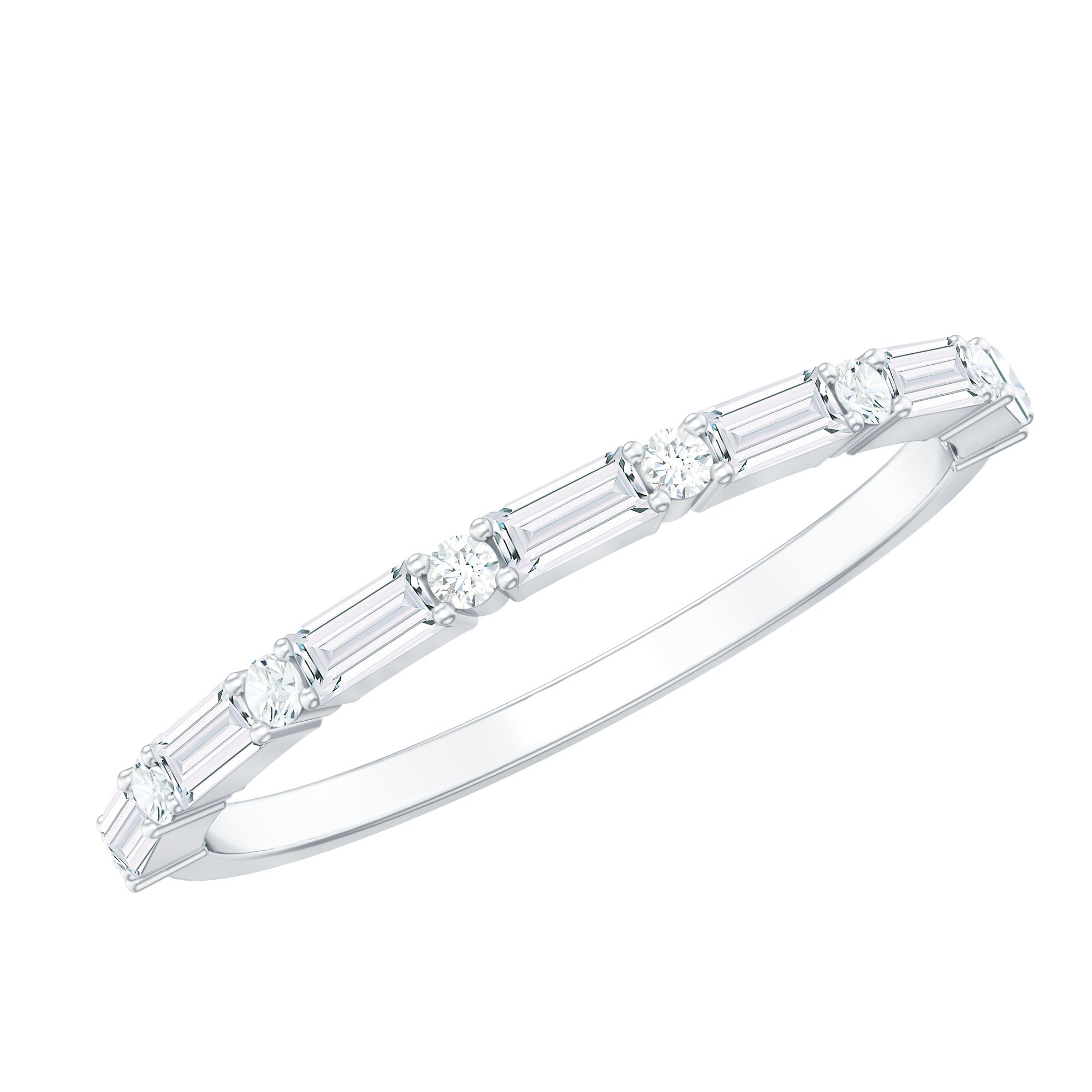 Minimalist Moissanite Stackable Wedding Ring for Women D-VS1 - Rosec Jewels