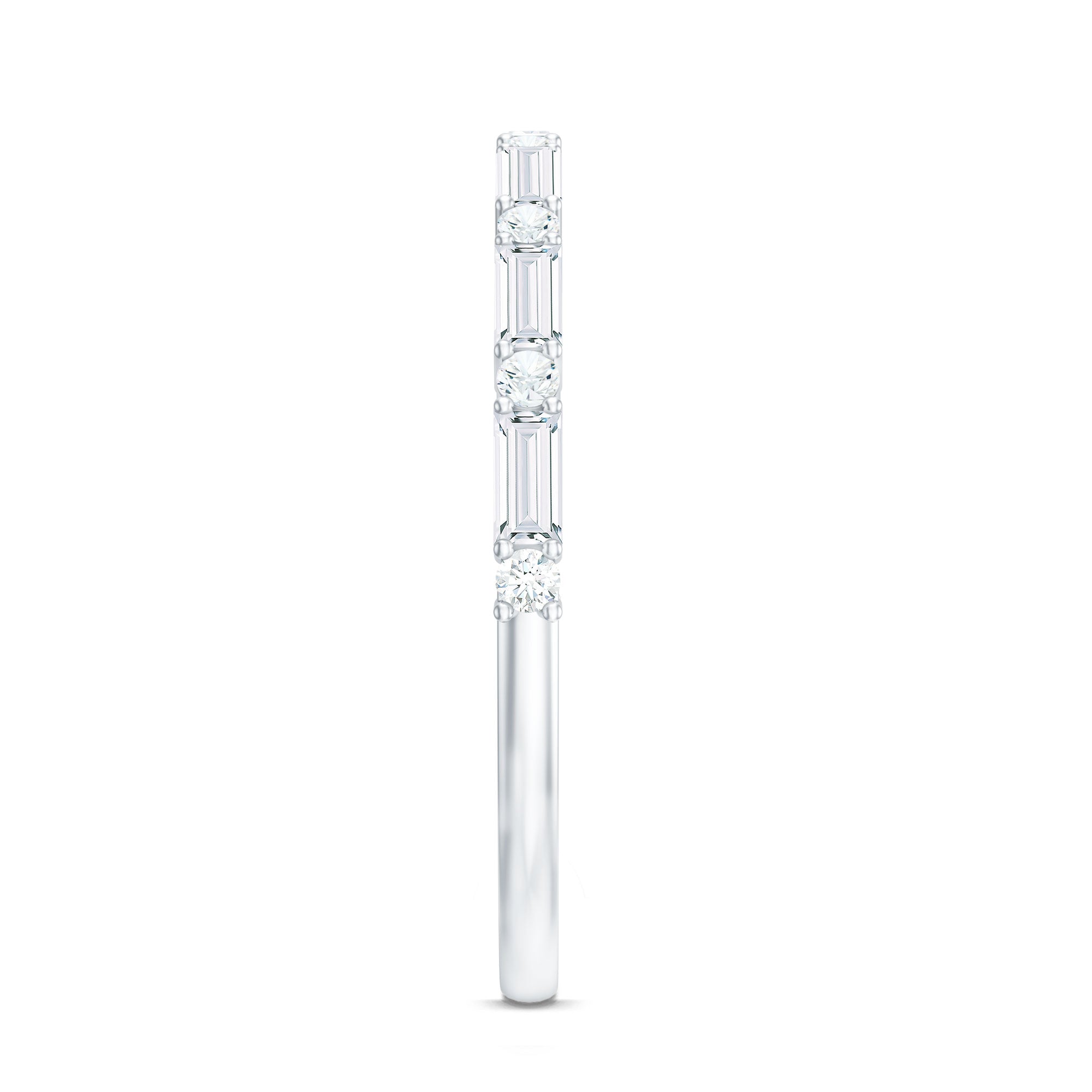 Minimalist Moissanite Stackable Wedding Ring for Women D-VS1 - Rosec Jewels
