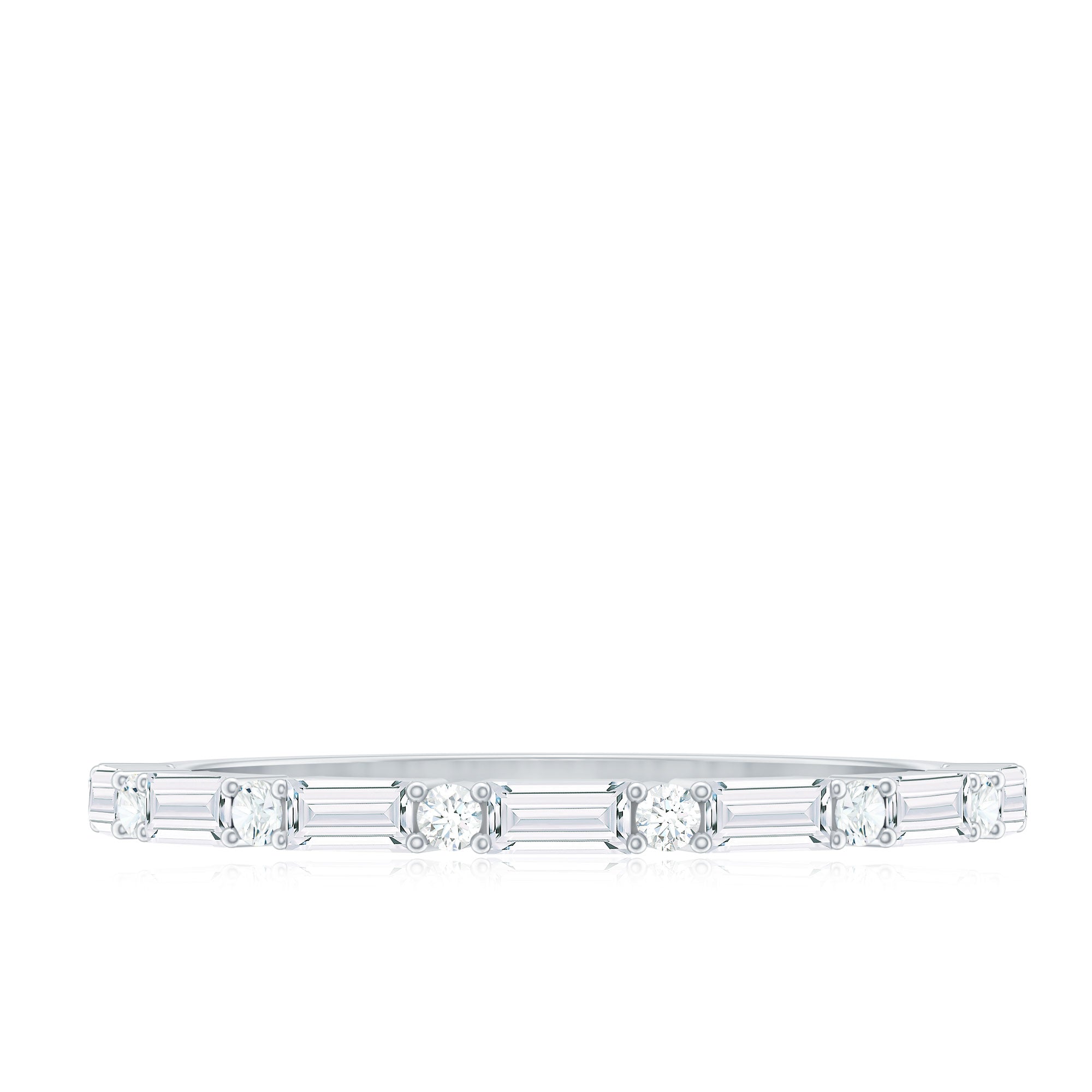 Minimalist Moissanite Stackable Wedding Ring for Women D-VS1 - Rosec Jewels