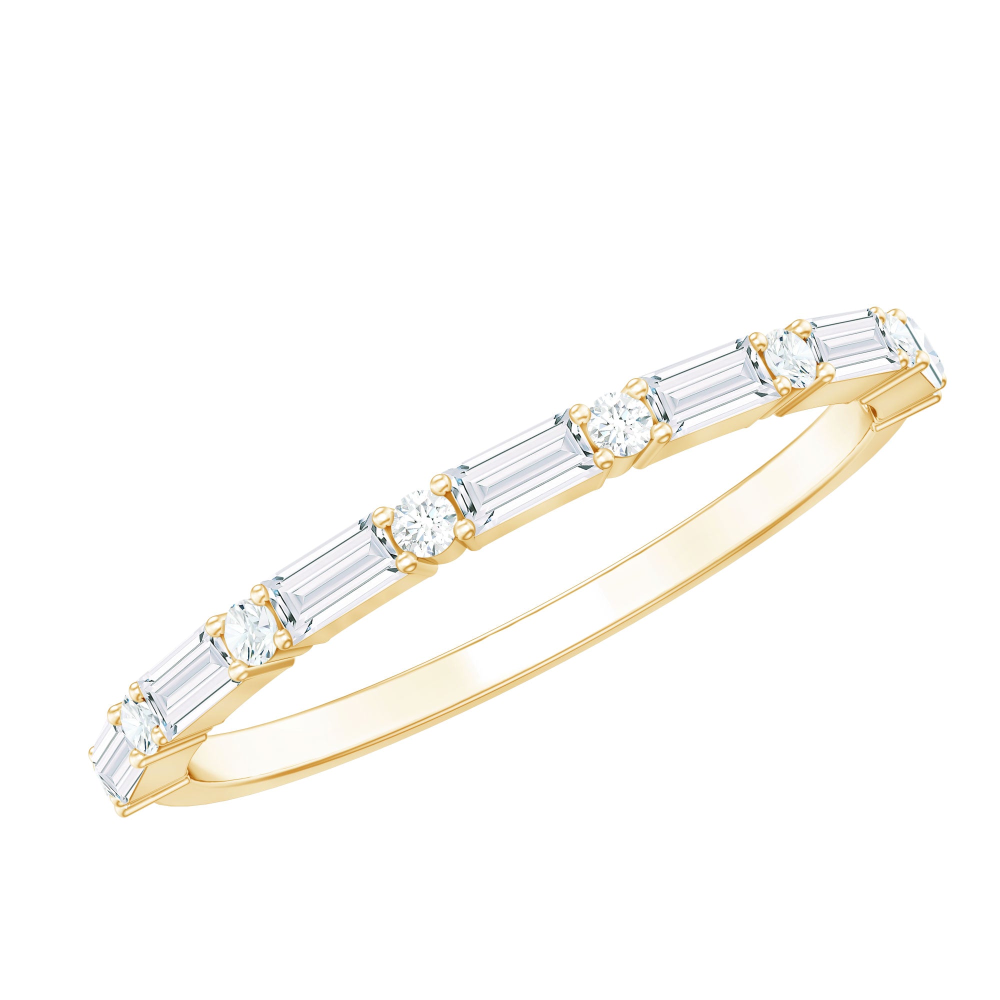 Minimalist Moissanite Stackable Wedding Ring for Women D-VS1 - Rosec Jewels