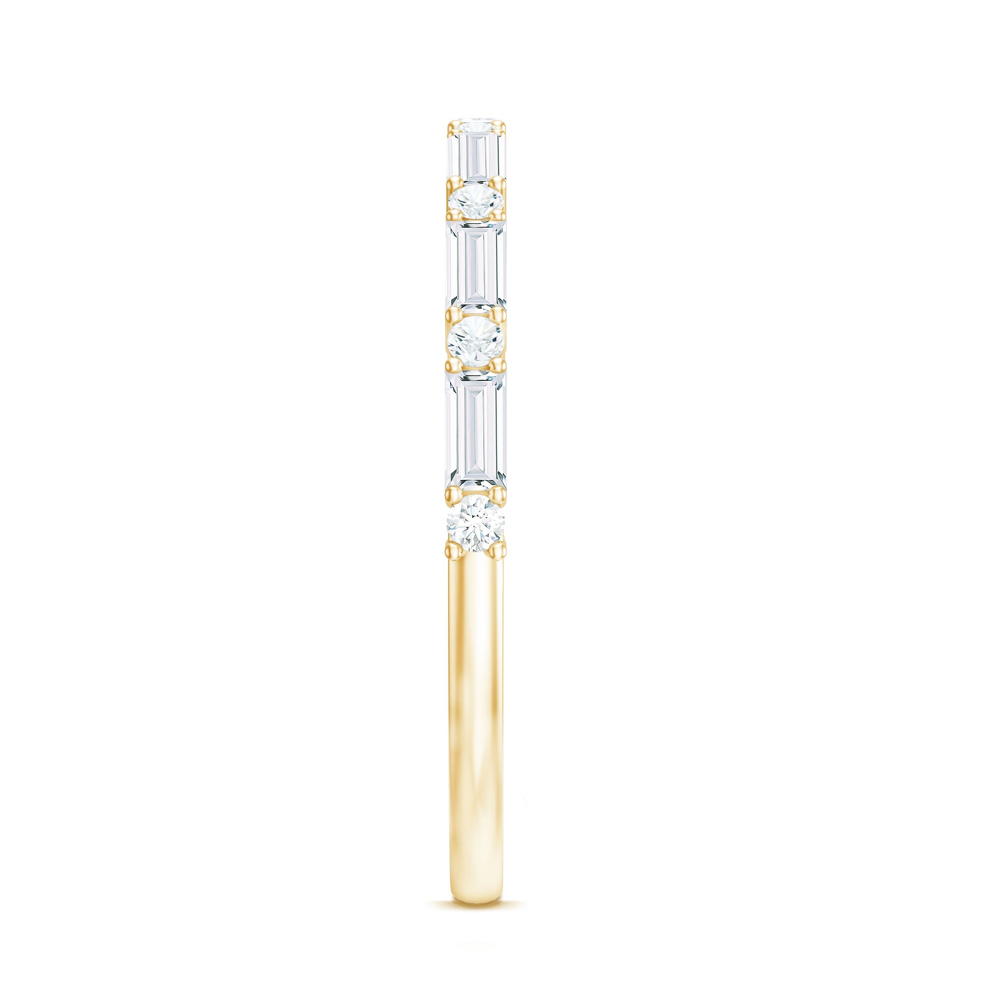 Minimalist Moissanite Stackable Wedding Ring for Women D-VS1 - Rosec Jewels