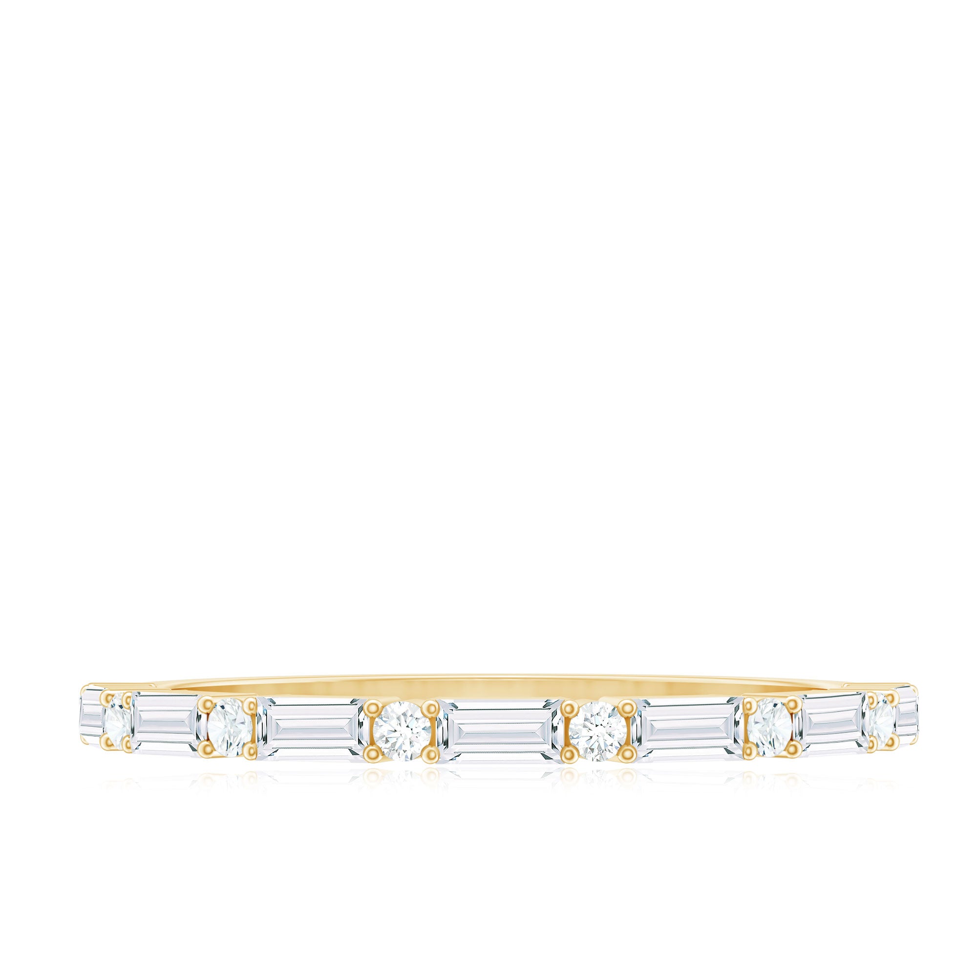 Minimalist Moissanite Stackable Wedding Ring for Women D-VS1 - Rosec Jewels